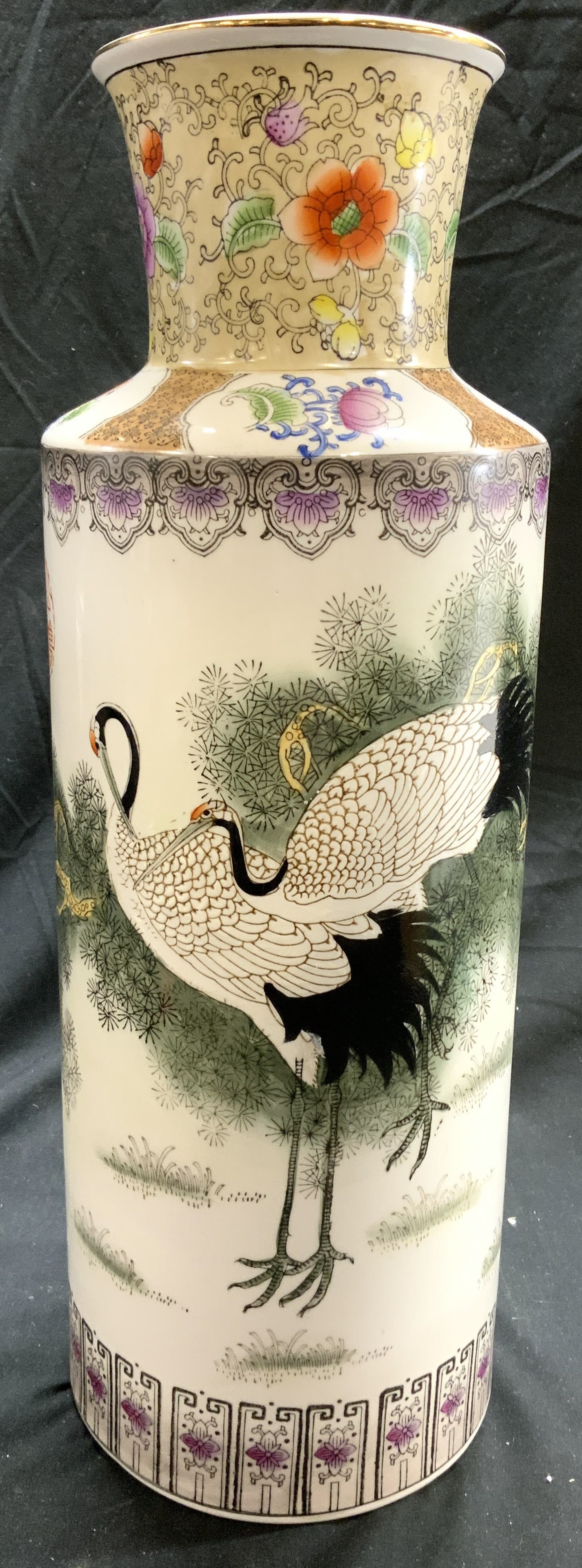 Vintage Hand Painted Asian Vase 19 in (1 of 9)