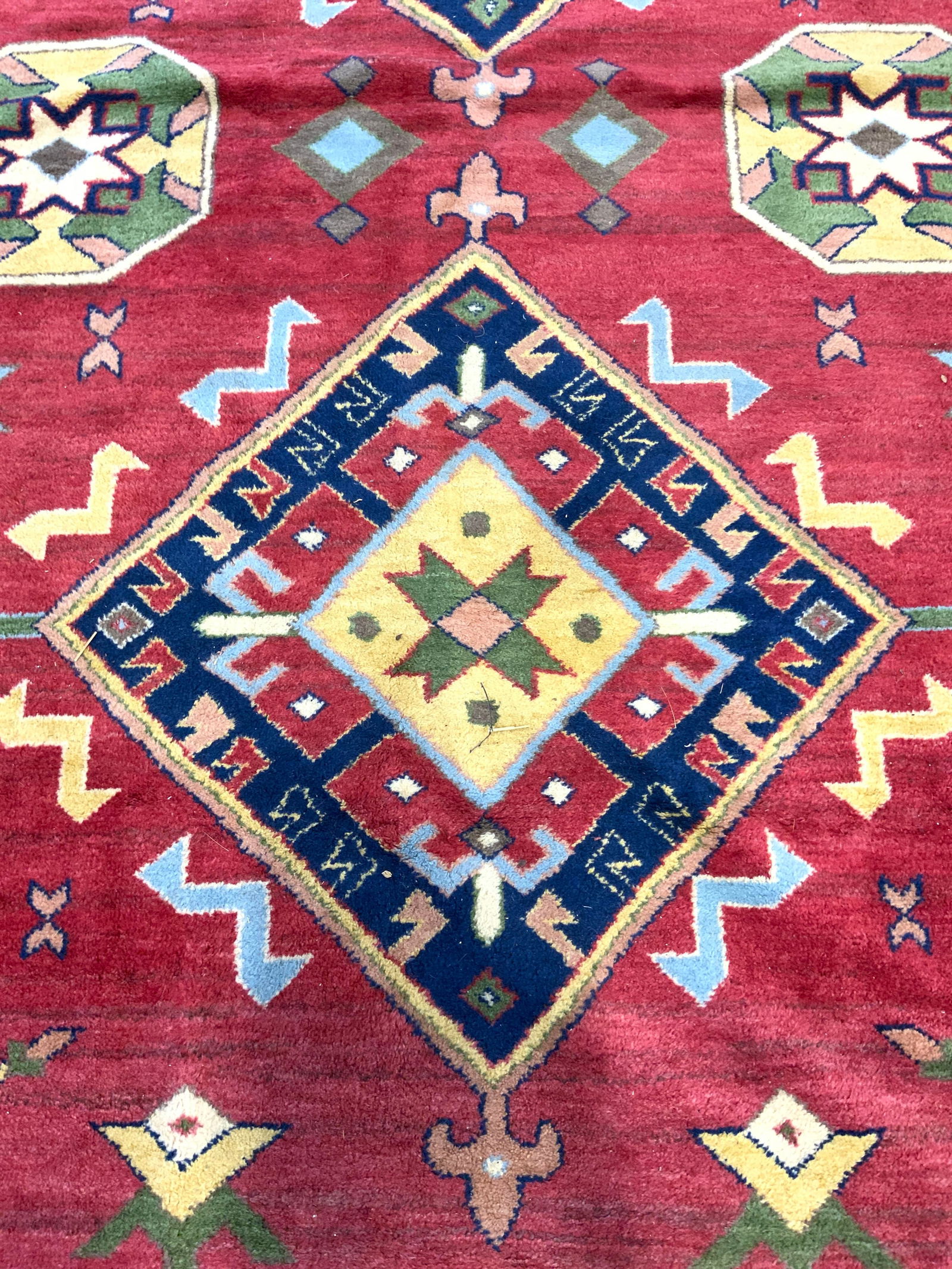 Vntg Oversized Handmade Caucasian Wool Area Rug (1 of 8)