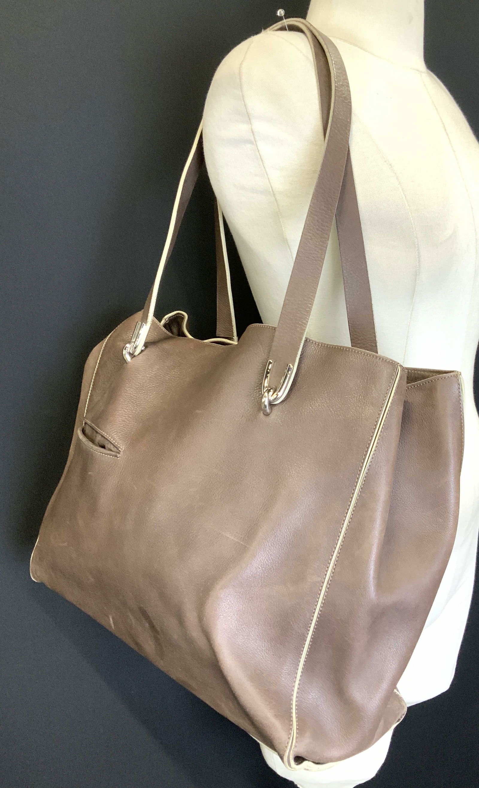 Mauro Governa by Suarez Pebbled Leather Tote Italy (1 of 8)