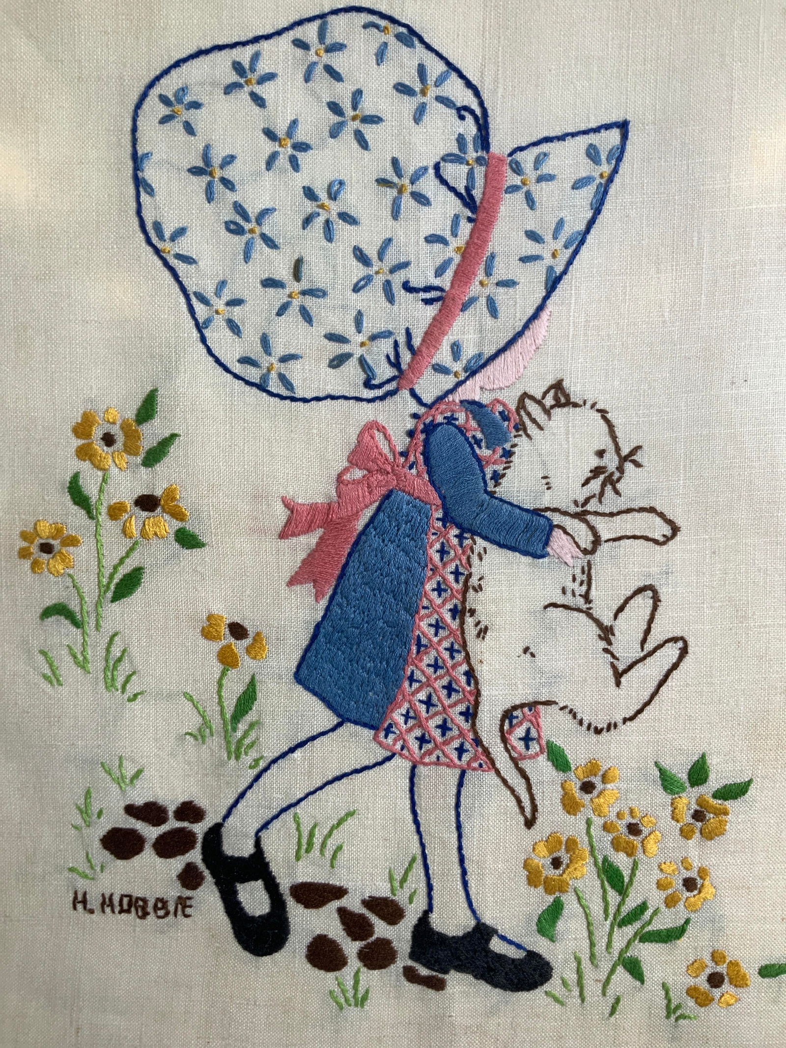 Holly Hobbie Vintage Hand Stitched Needlepoint (1 of 10)