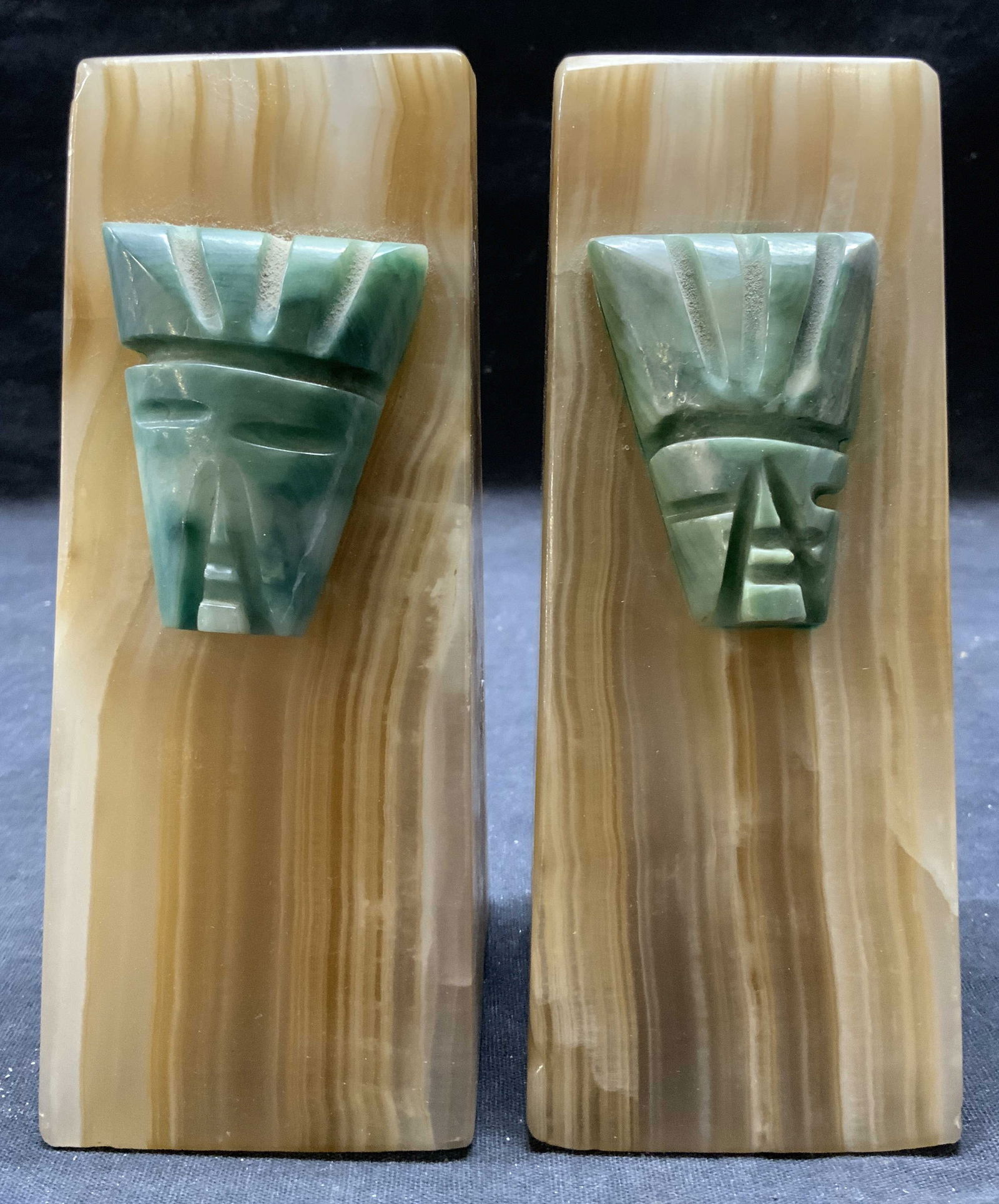Pair Tribal Onyx Bookends (1 of 8)