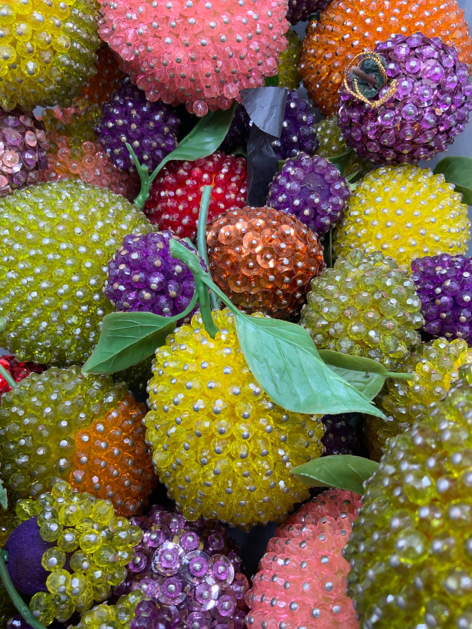 Group Lot Multicolored Bejeweled Fruit Auction