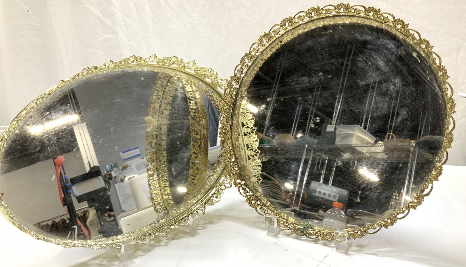 Pair Good Tone Gallery Mirror Vanity Trays (1 of 6)