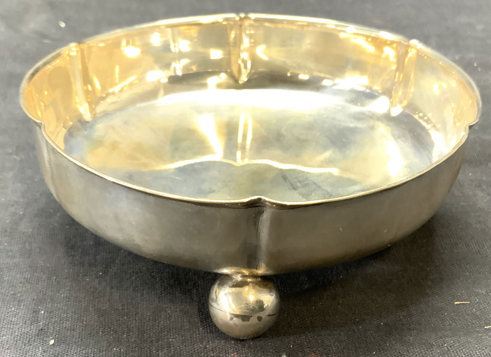800 STERLING SILVER Footed Trinket Dish (1 of 6)