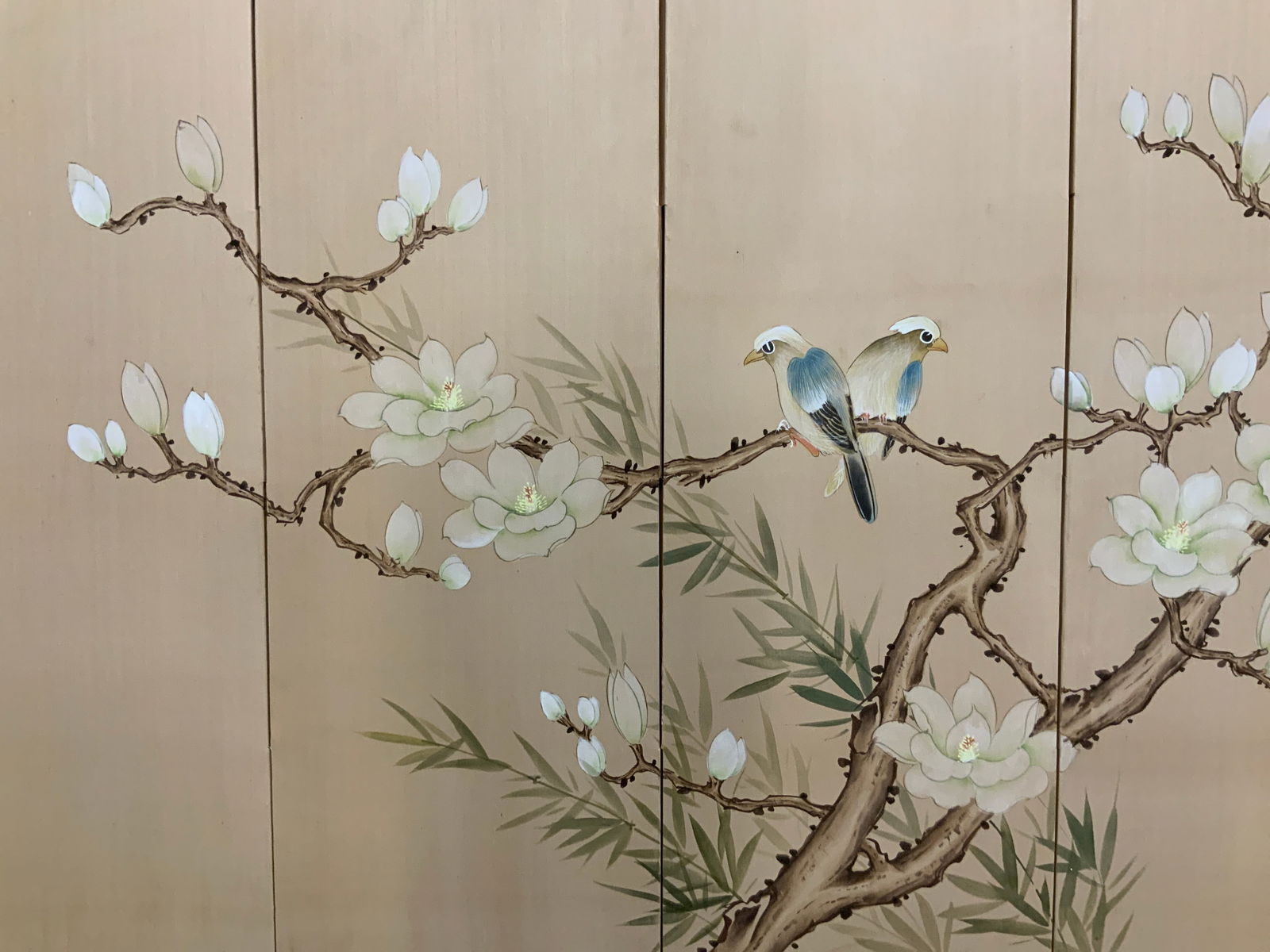Asian Style Four Panel Screen Magnolia (1 of 12)