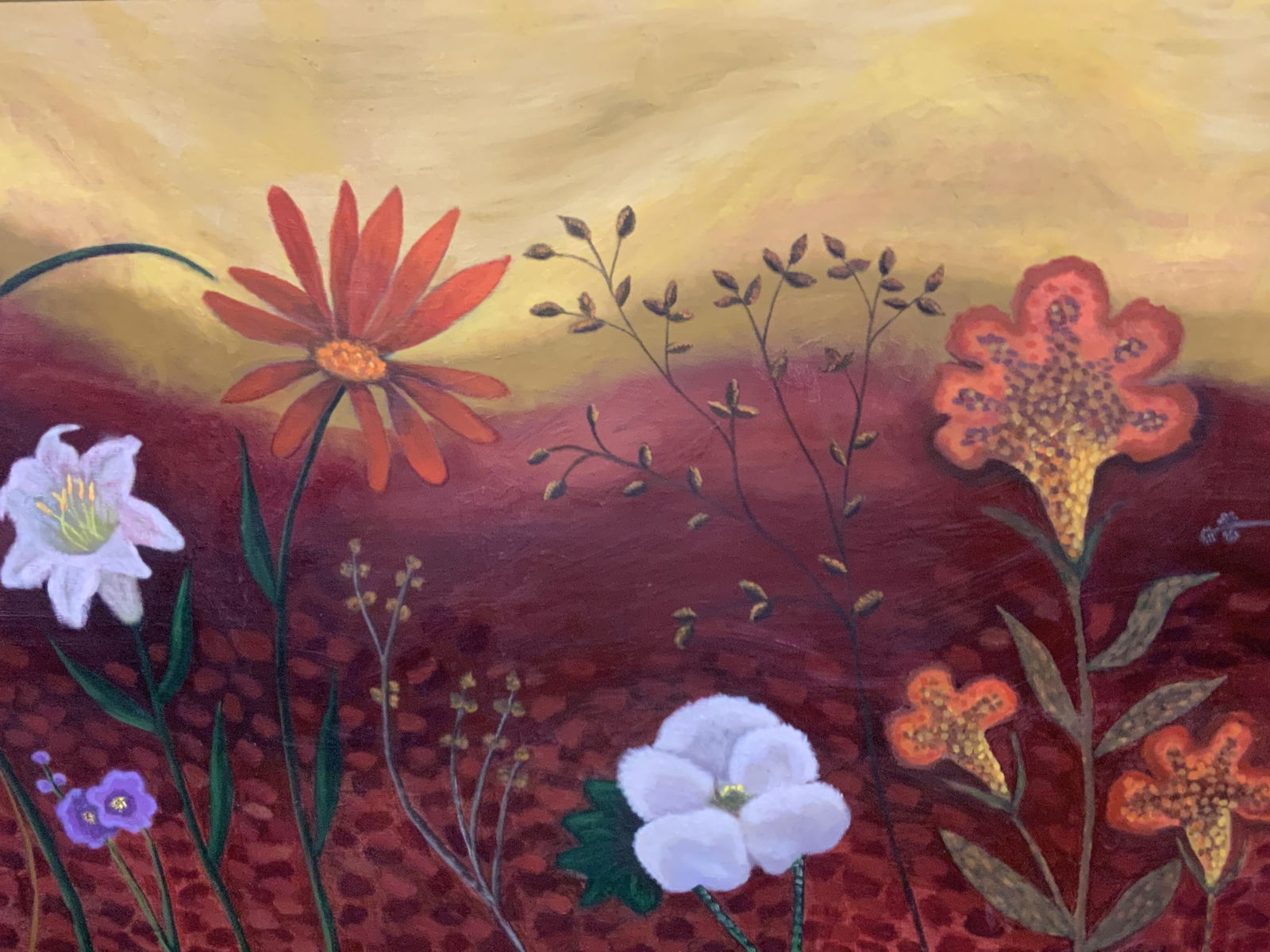 XL Floral Oil Painting On Canvas 9ft x 3ft (1 of 10)