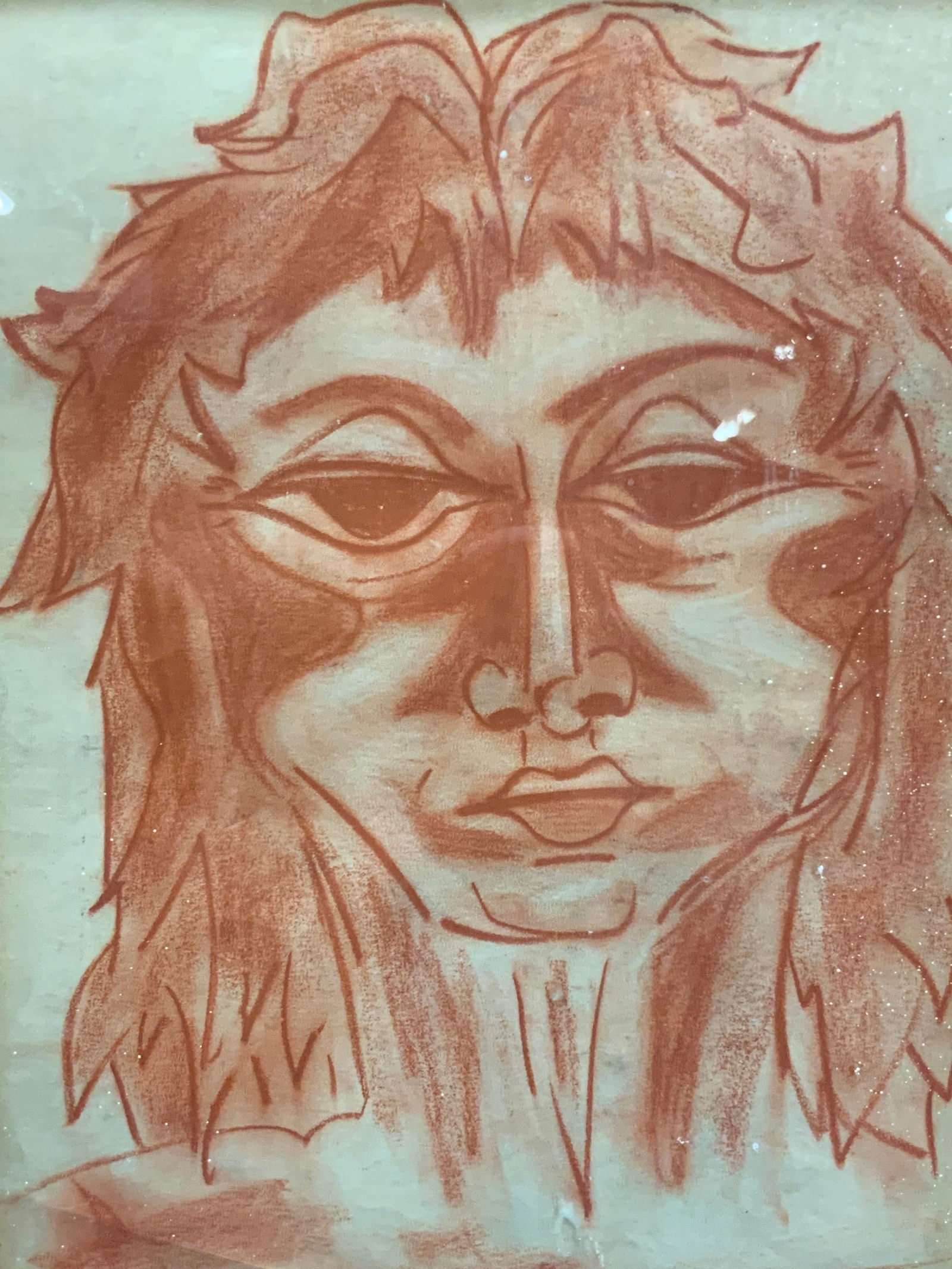 Framed & Signed Abstract Portrait in Sanguine (1 of 10)