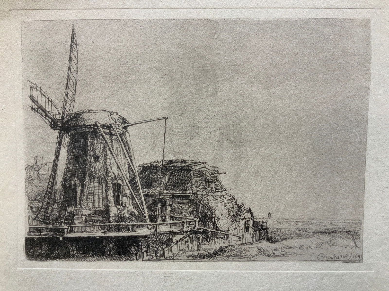 Rembrandt Etching The Windmill 1641 Print Bundle 4 (1 of 13)