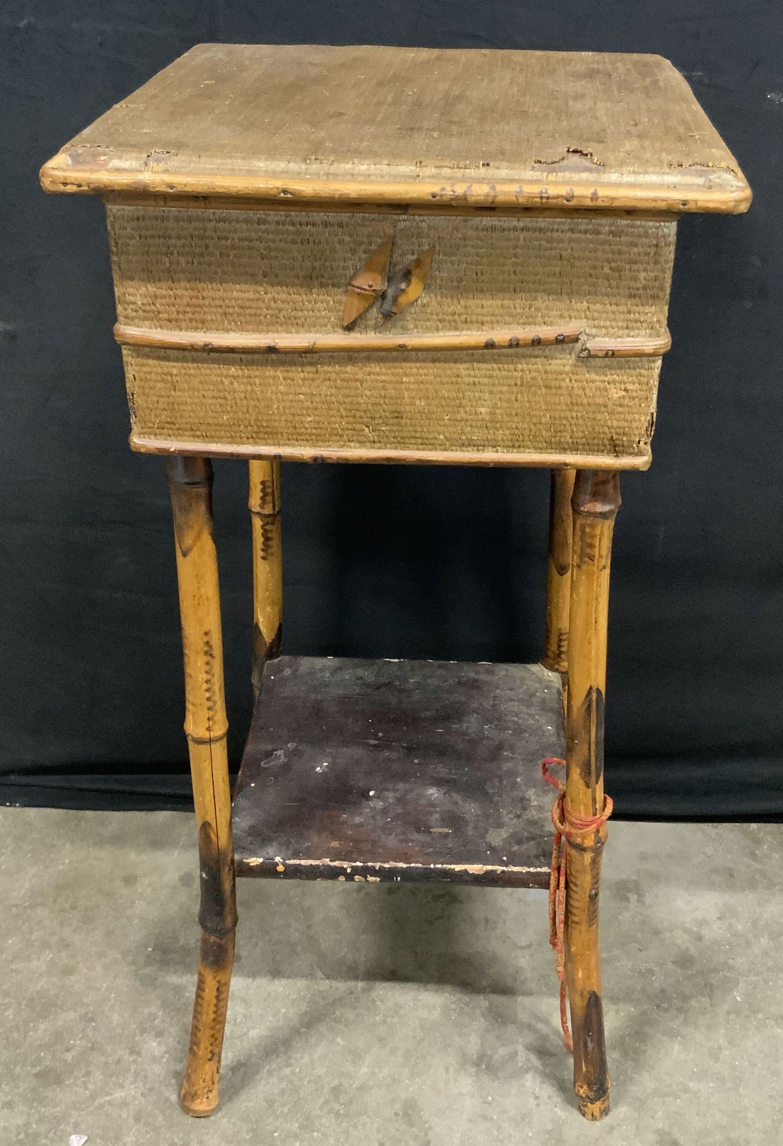 Vintage Bamboo & Rattan Style Wood Side Table (1 of 10)