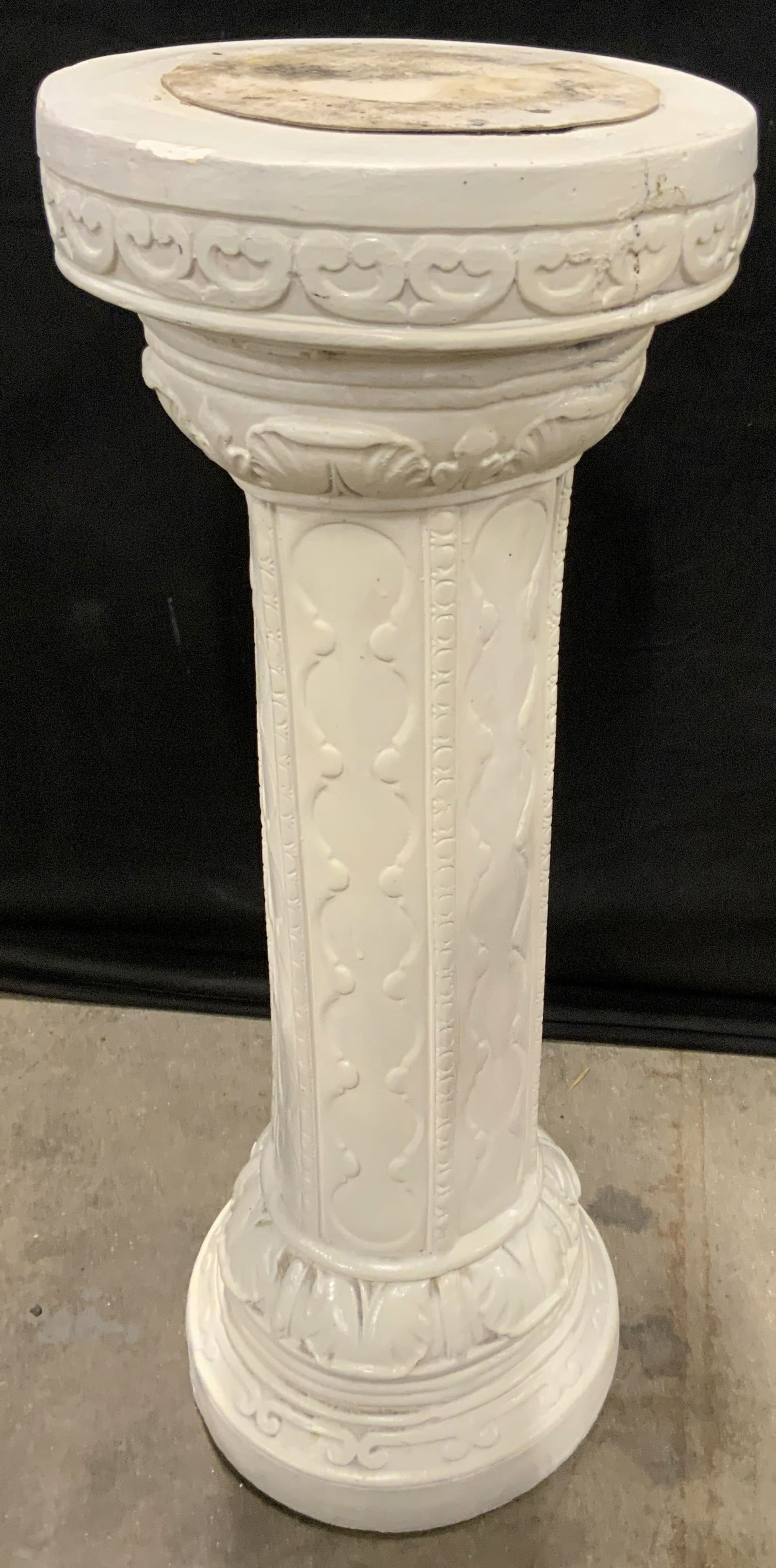Painted White Plaster Column Plant Stand 31inH (1 of 8)