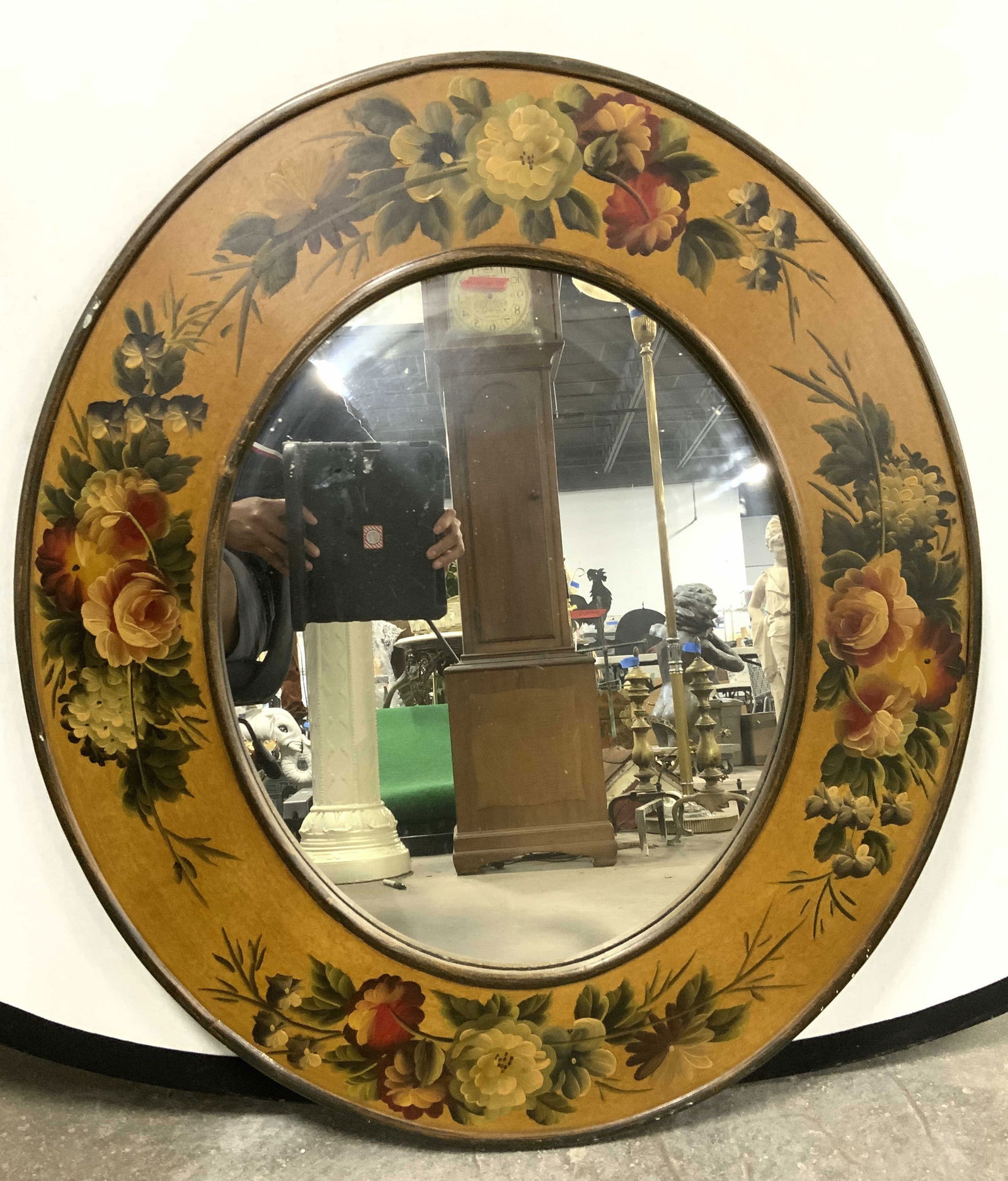 Victorian Style Hand Painted Wood Frame Wall Mirror (1 of 7)