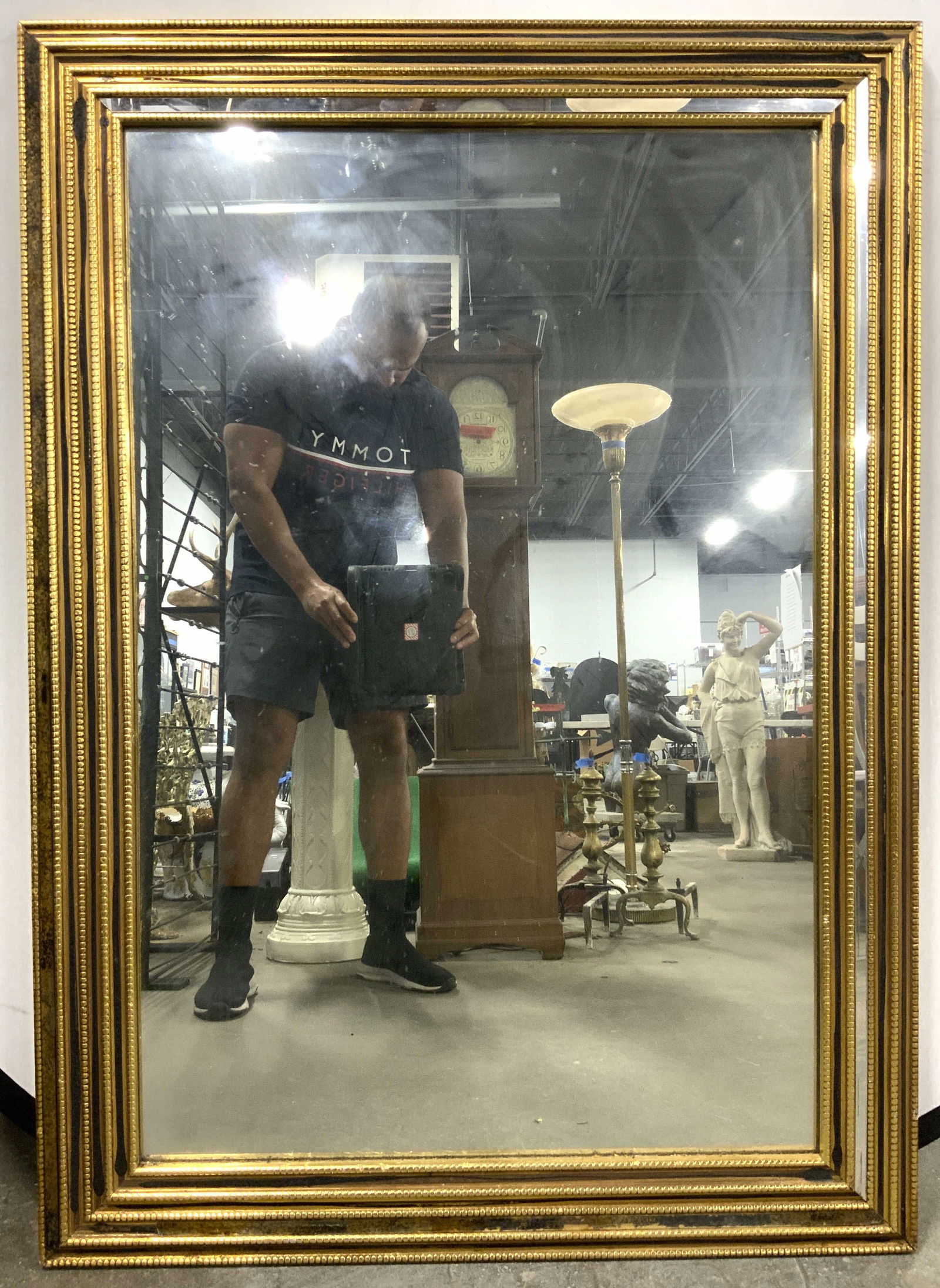 TURNER Gilt Wood & Glass Frame Wall Mirror 49.5in (1 of 7)