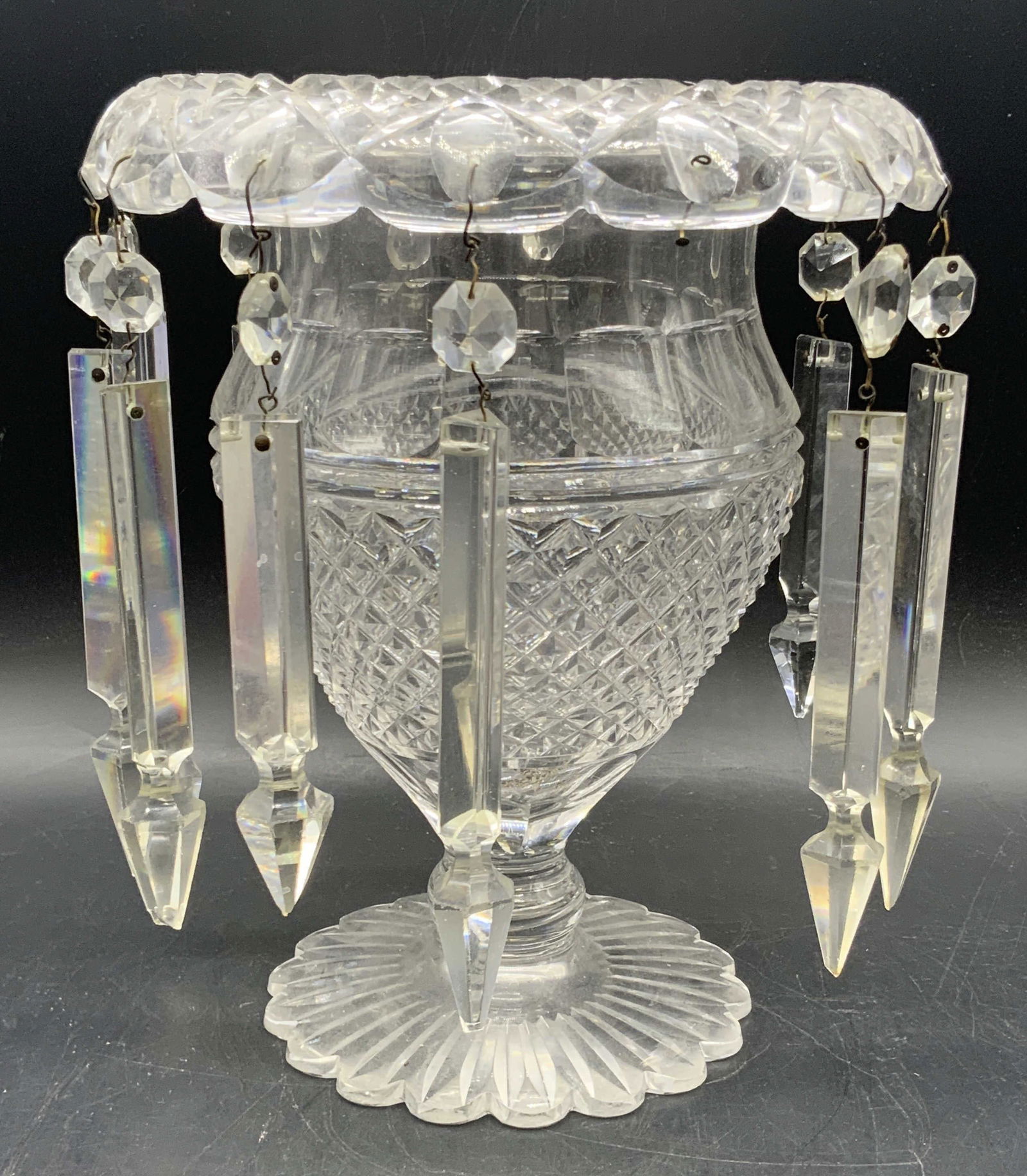 Vintage Cut Crystal Luster W/ Prisms (1 of 8)