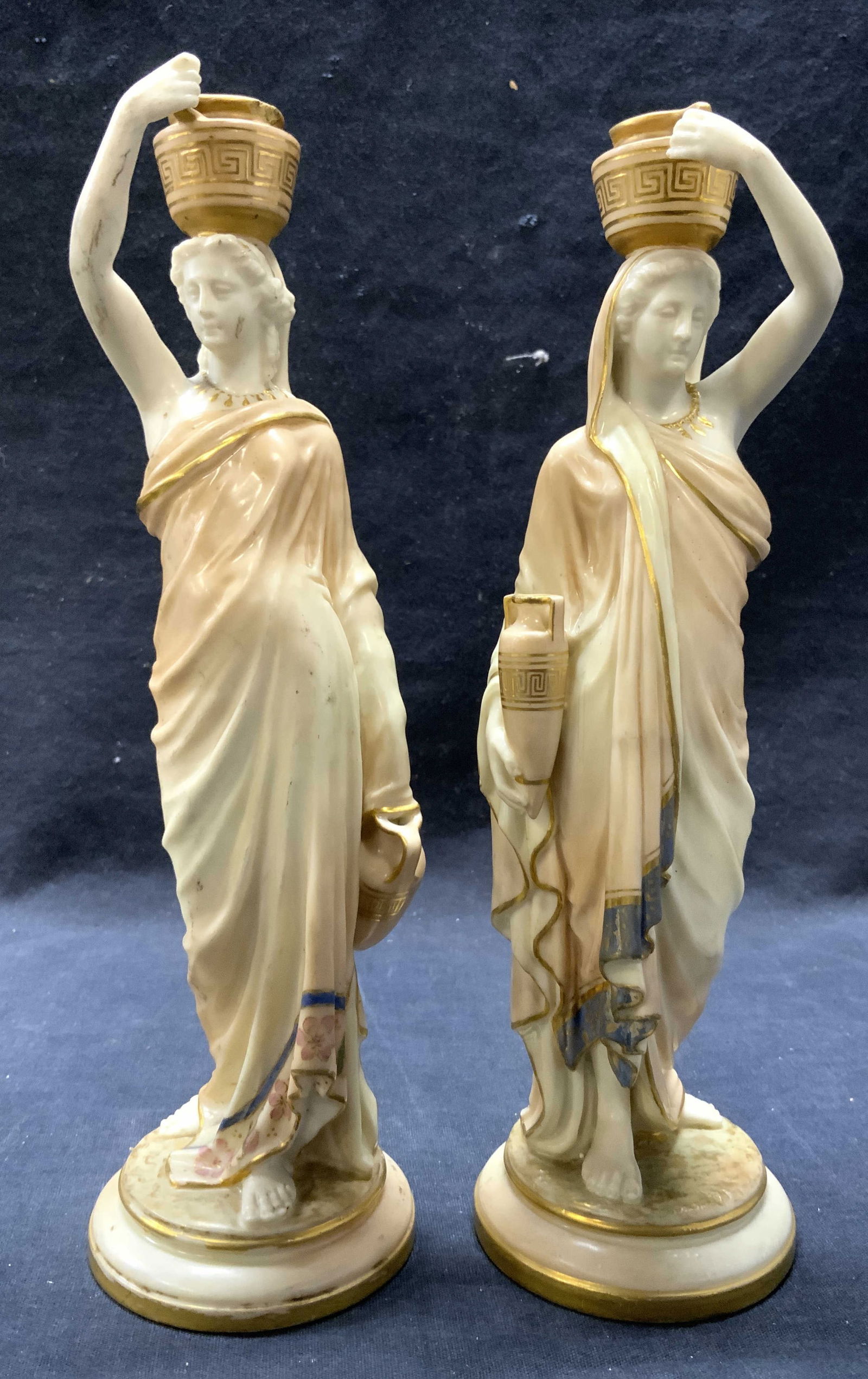 ROYAL WORCESTER Pair Porcelain Female Figurals (1 of 8)