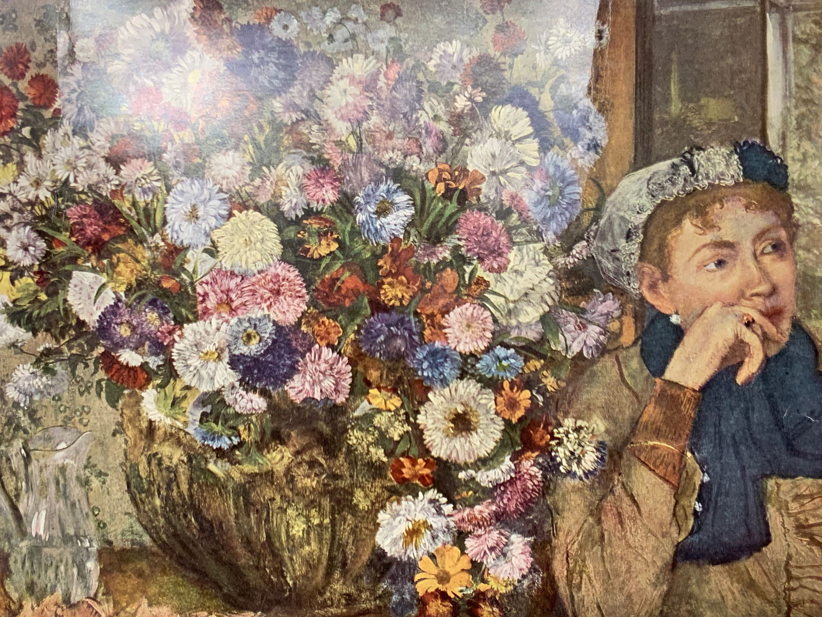 Woman with Chrysanthemums Edgar Degas Litho (1 of 9)
