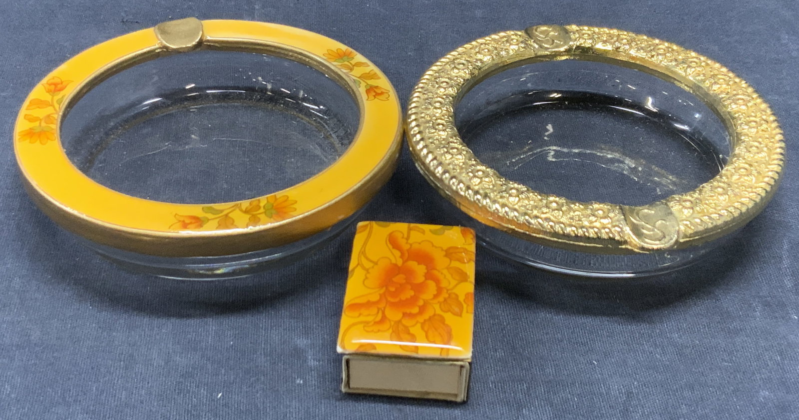 Lot 3 Vintage Trinket Dishes & Match Case W/ Box (1 of 11)