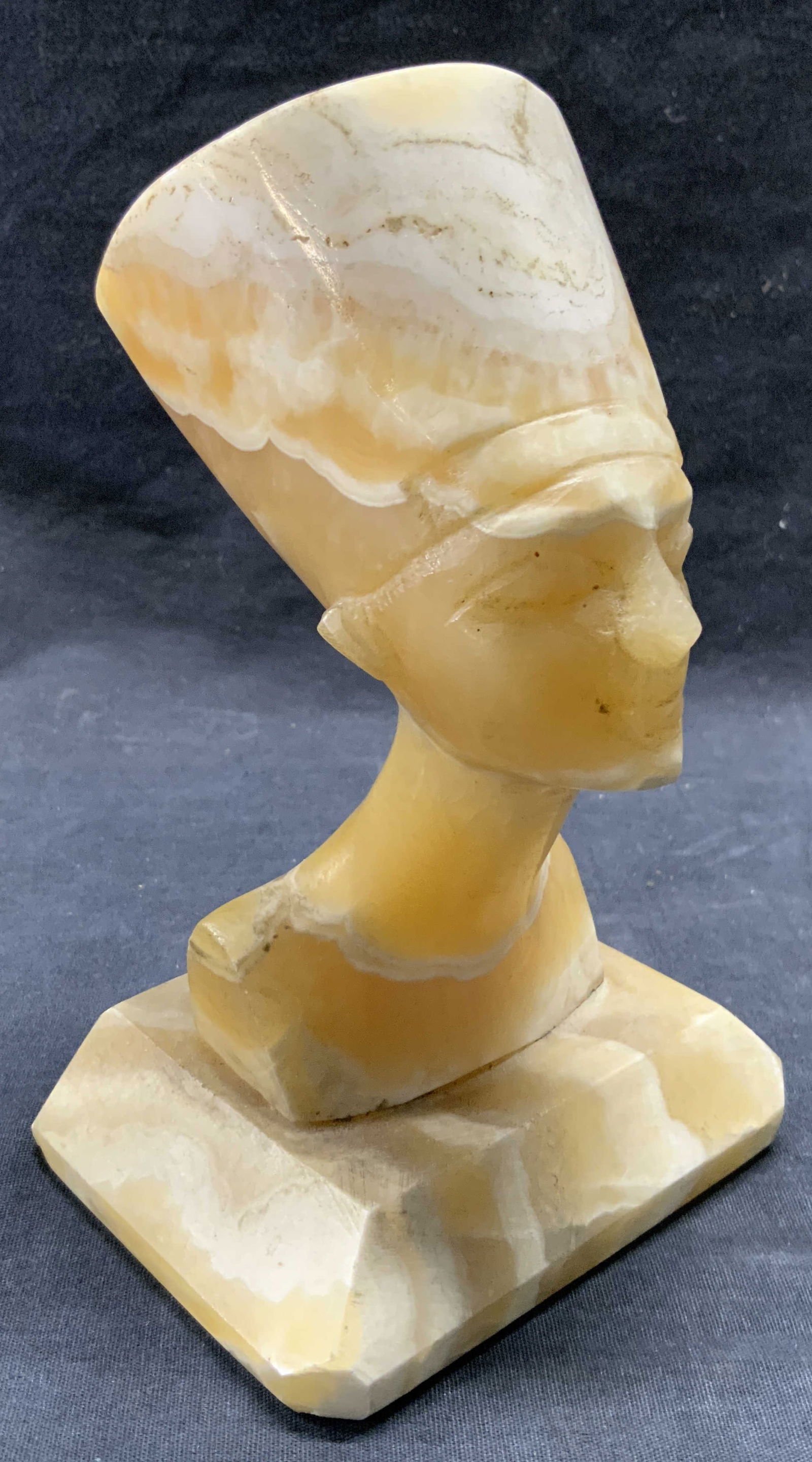 Queen Nefertiti Natural Stone Carved Bust Figural (1 of 8)