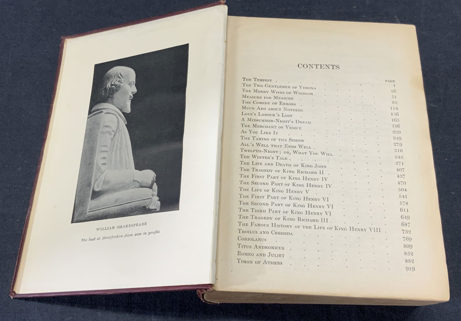 WORKS OF WILLIAM SHAKESPEARE Antique Book 1915 (1 of 13)