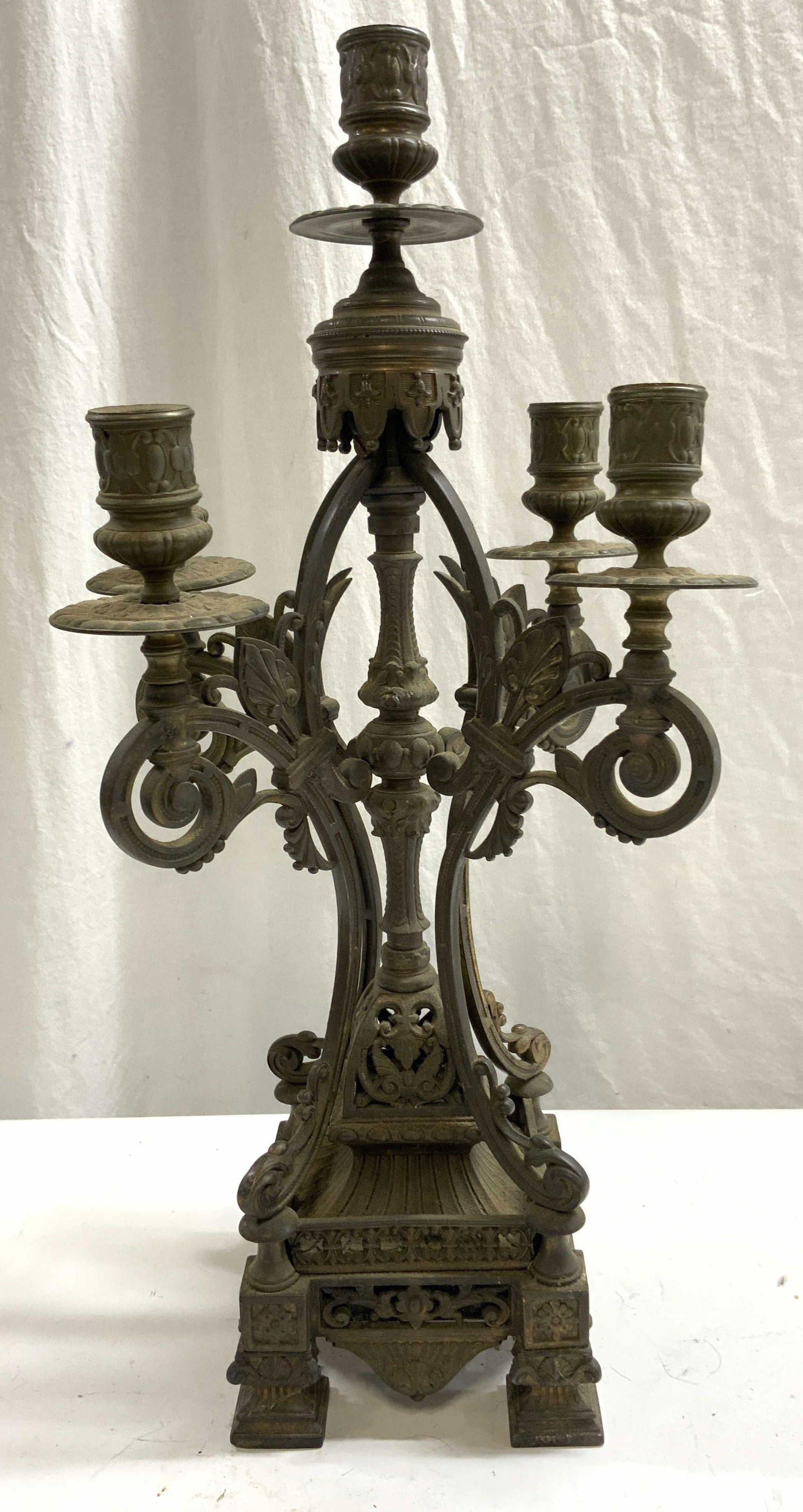 Antique 5 Arm Victorian Brass Candelabra (1 of 8)