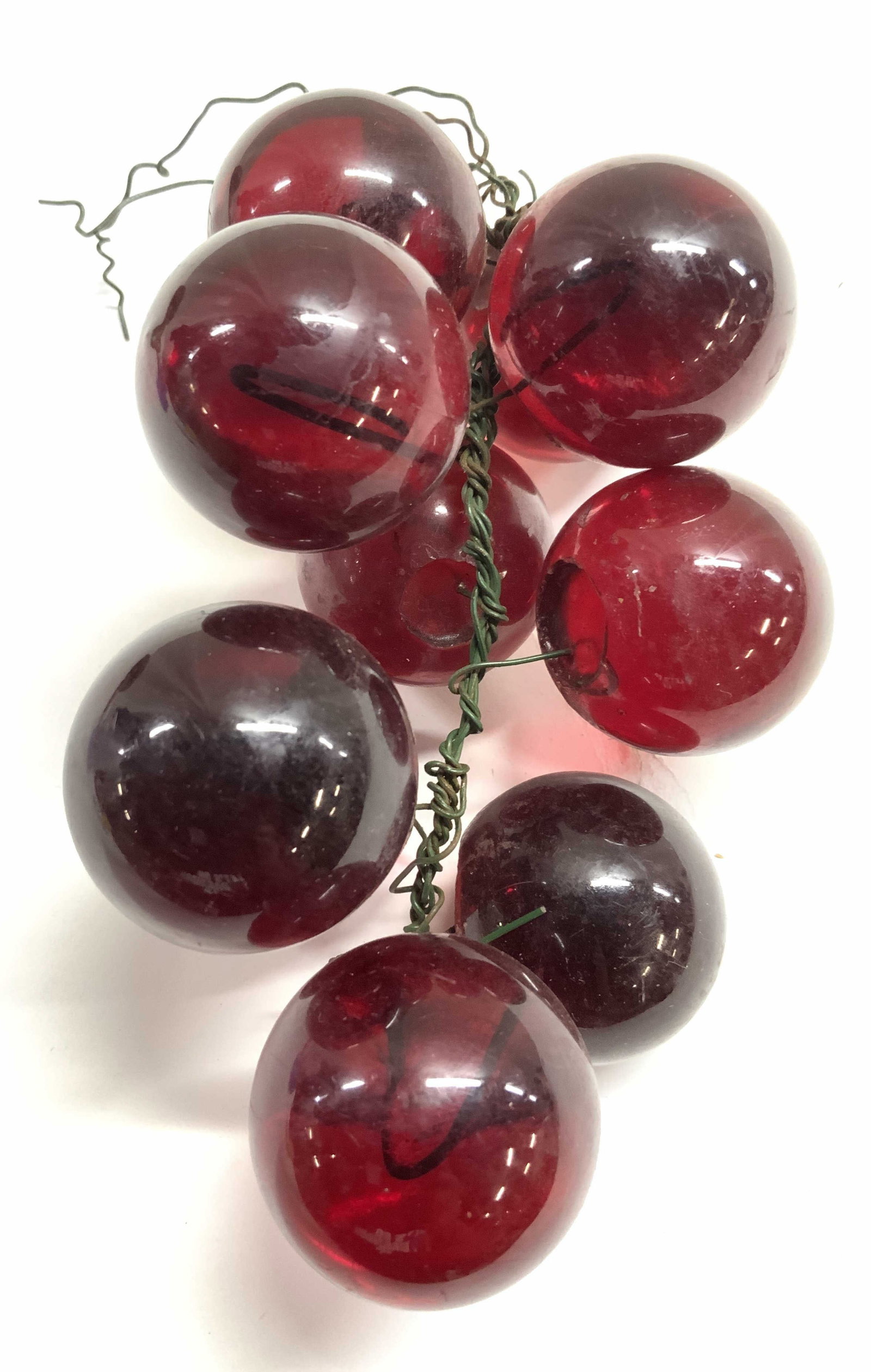 MCM Lucite Grape Bunch On Wood Stem (1 of 6)