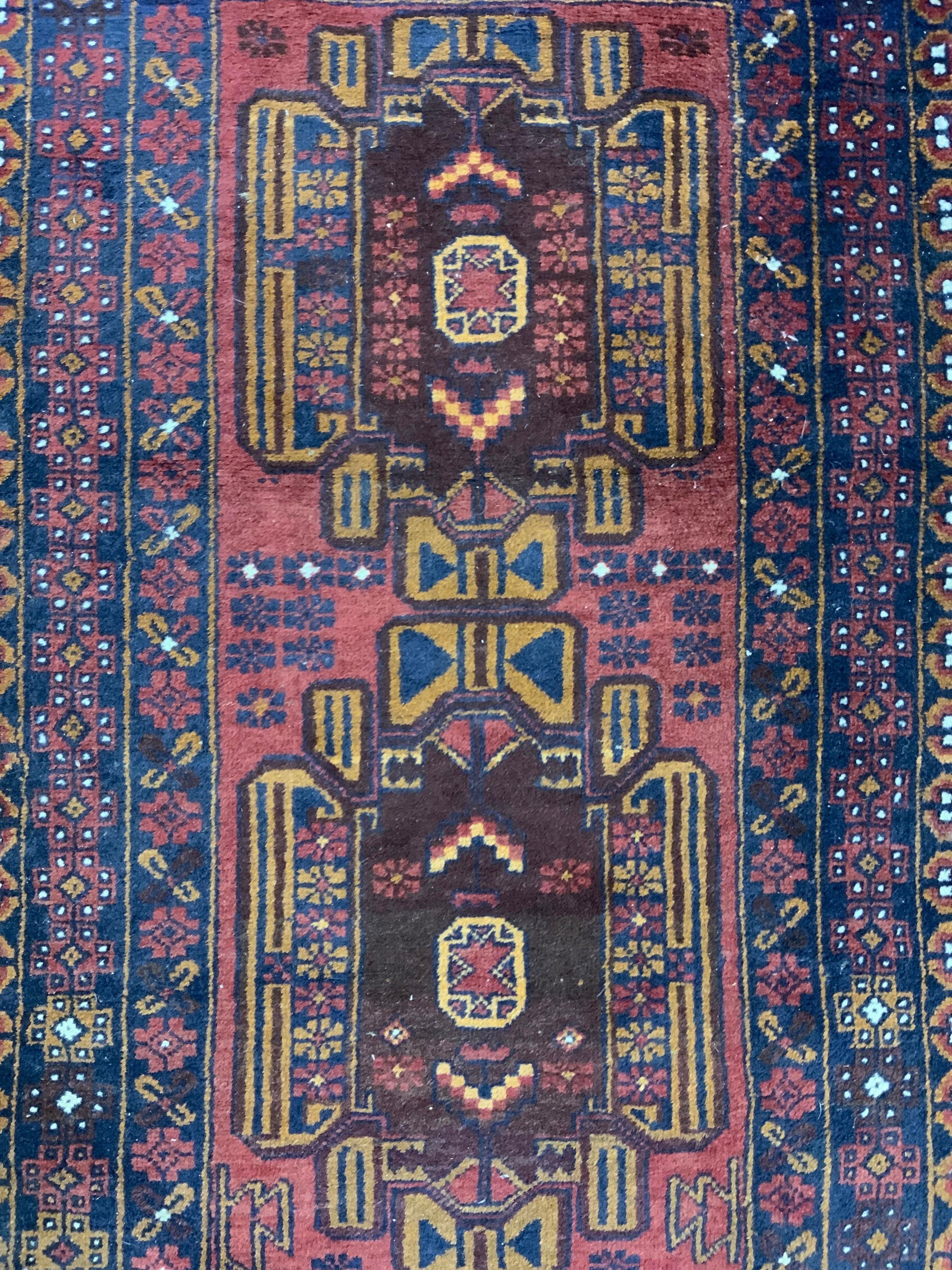 Vintage Handmade Persian Fringed Wool Rug (1 of 8)
