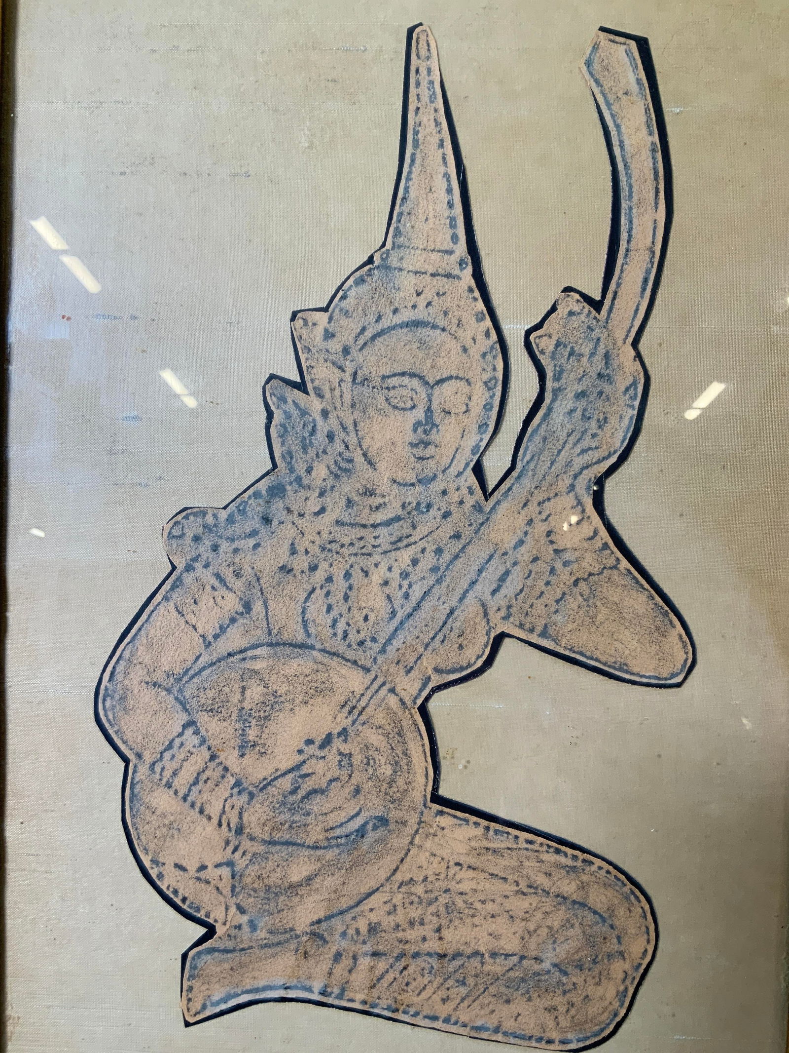 Thai Temple Rubbing Hindu Musician (1 of 9)