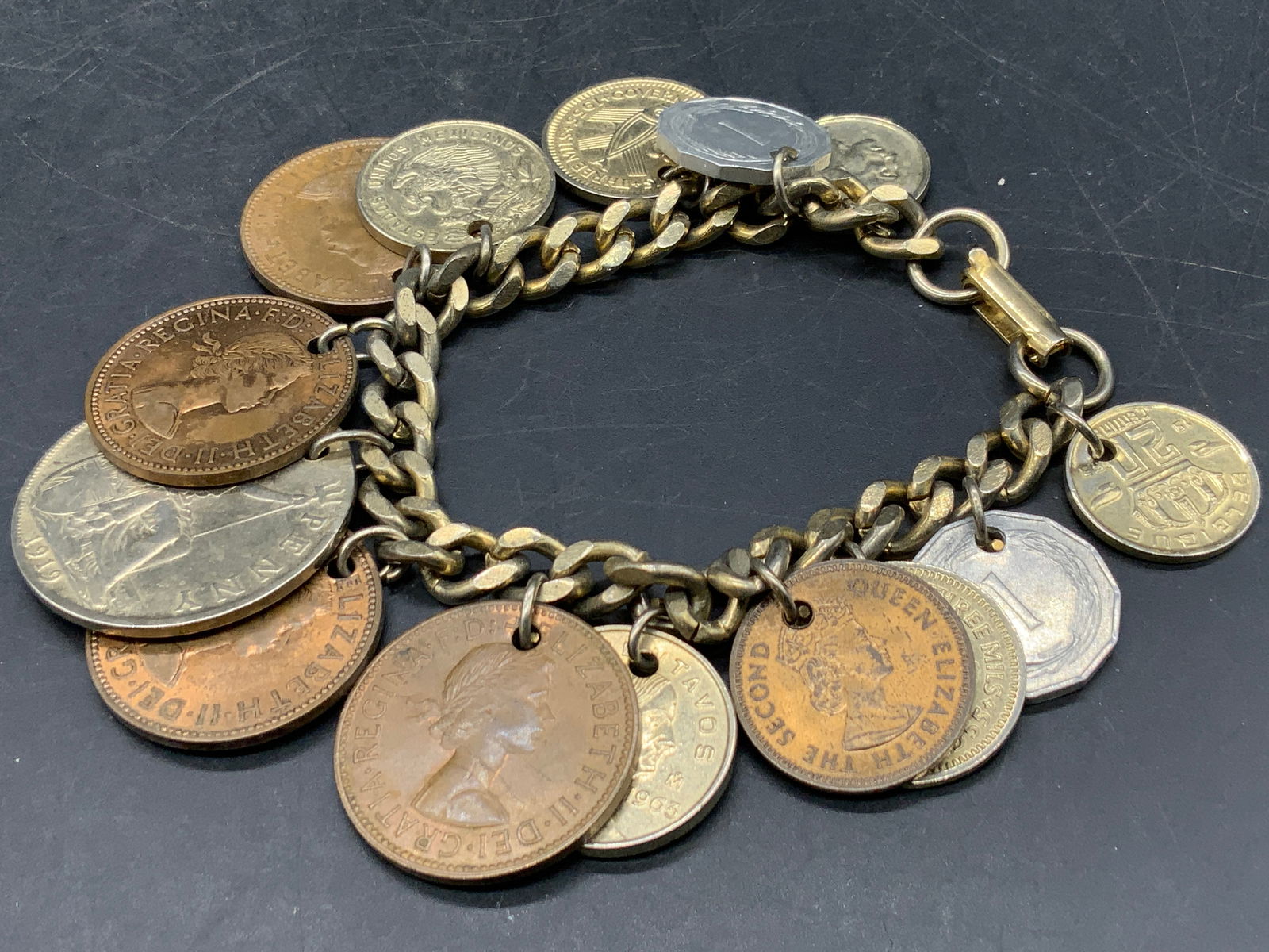 Vintage Handmade Coin Currency Bracelet (1 of 9)