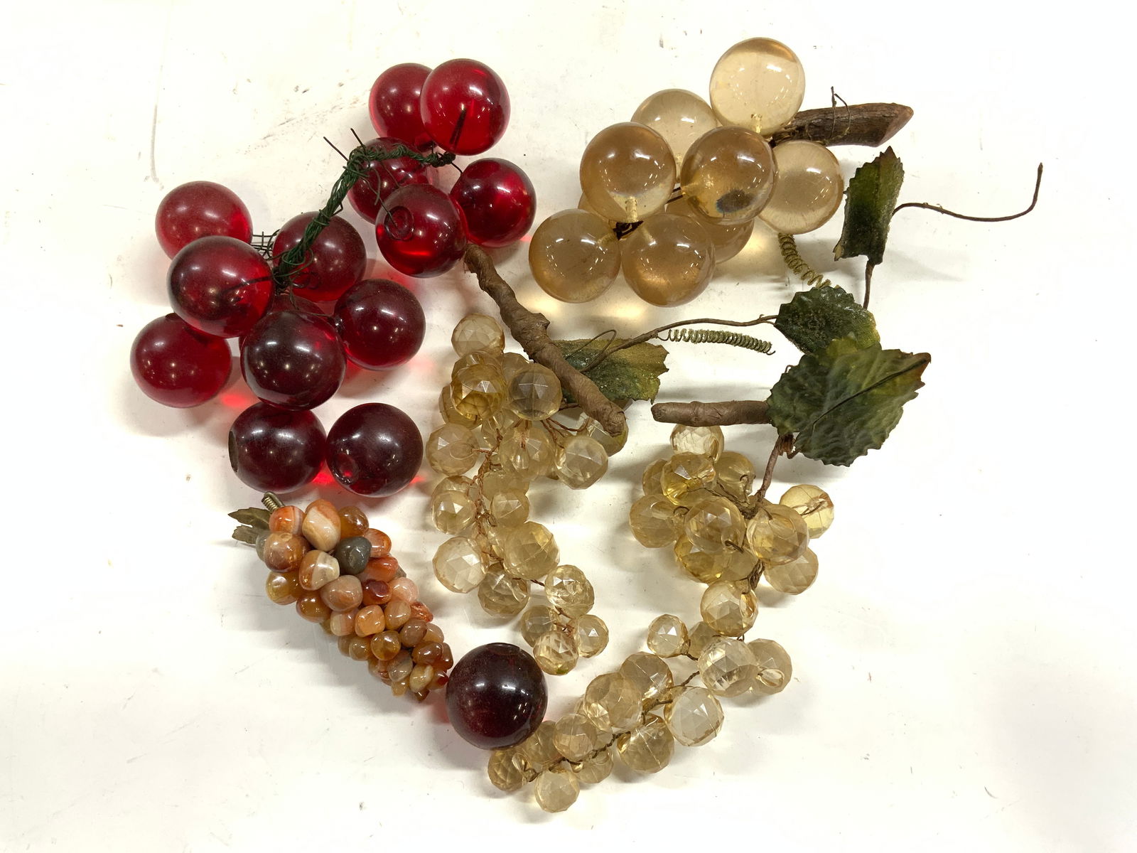 Lot 5 Acrylic & Carved Natural Stone Grape Bunches (1 of 6)