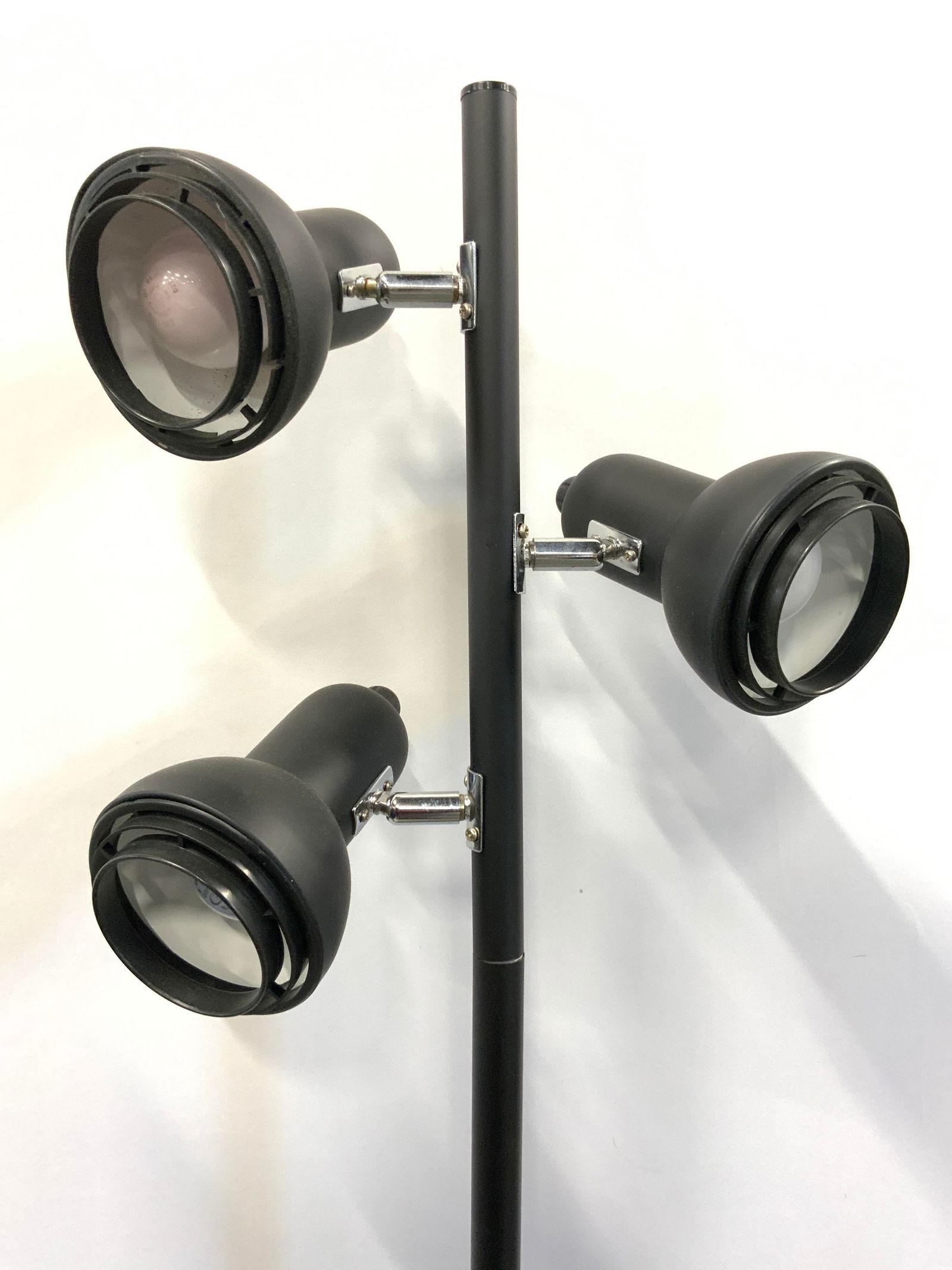 Three Arm Metal Floor Lamp Black (1 of 7)