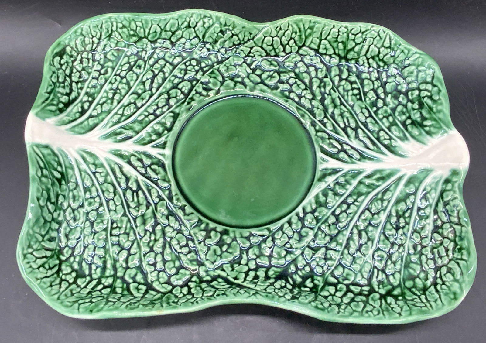 SECLA Signed Cabbageware Pottery Serving Plate (1 of 9)