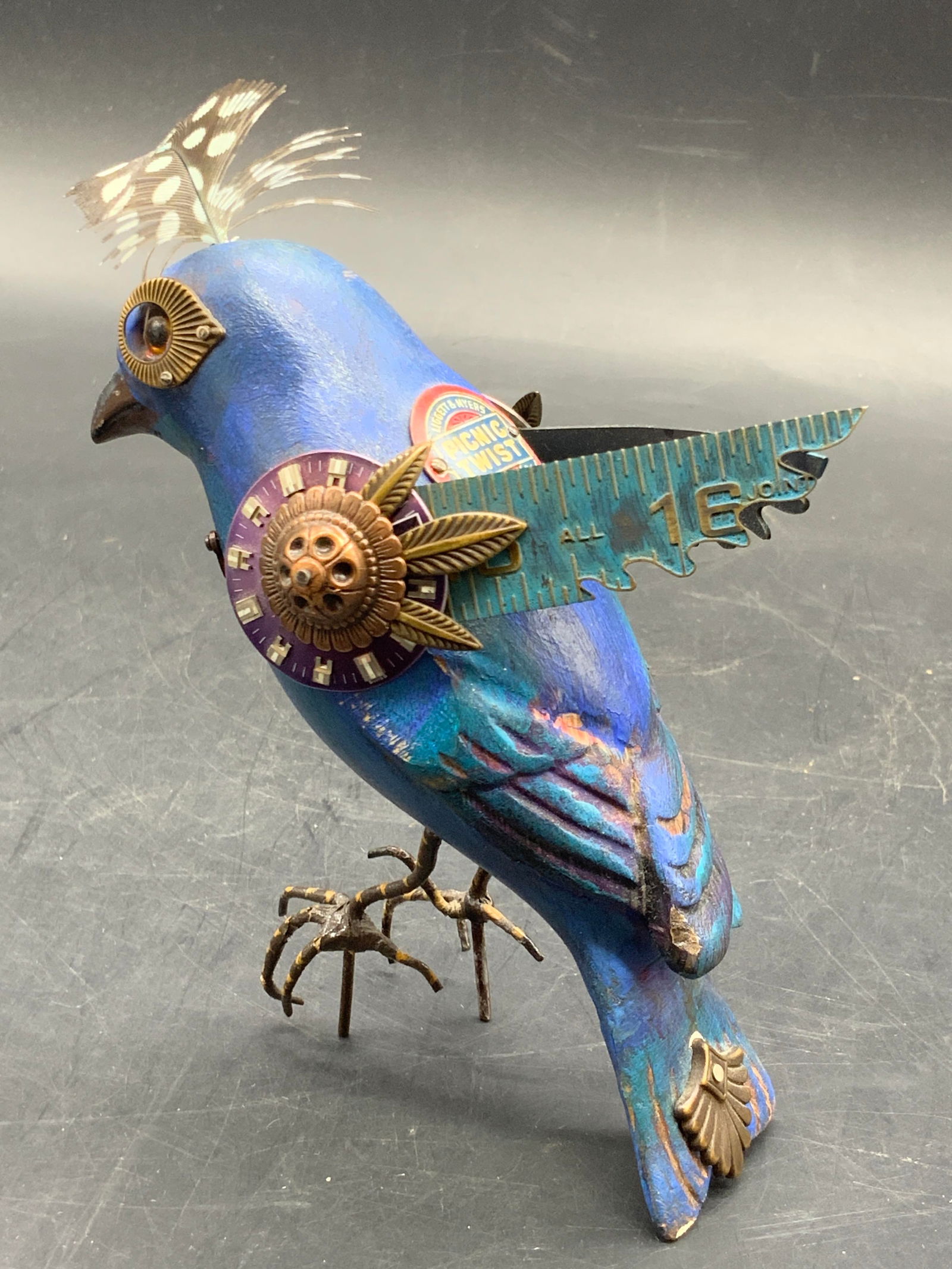 Vintage Mixed Media Steampunk Bird Figural (1 of 9)