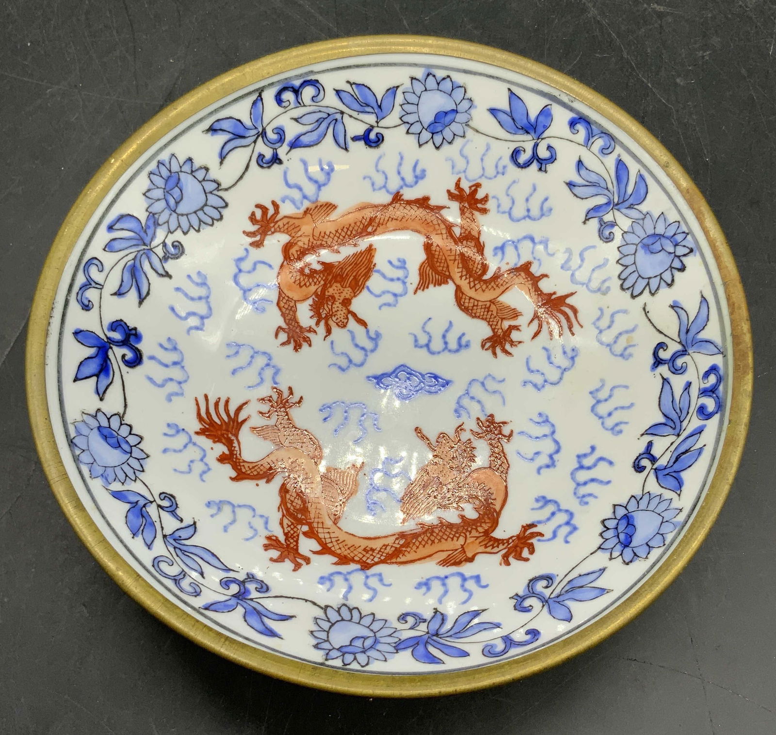 OVERJOY Hand Painted Asian Dragon Ceramic Bowl (1 of 8)