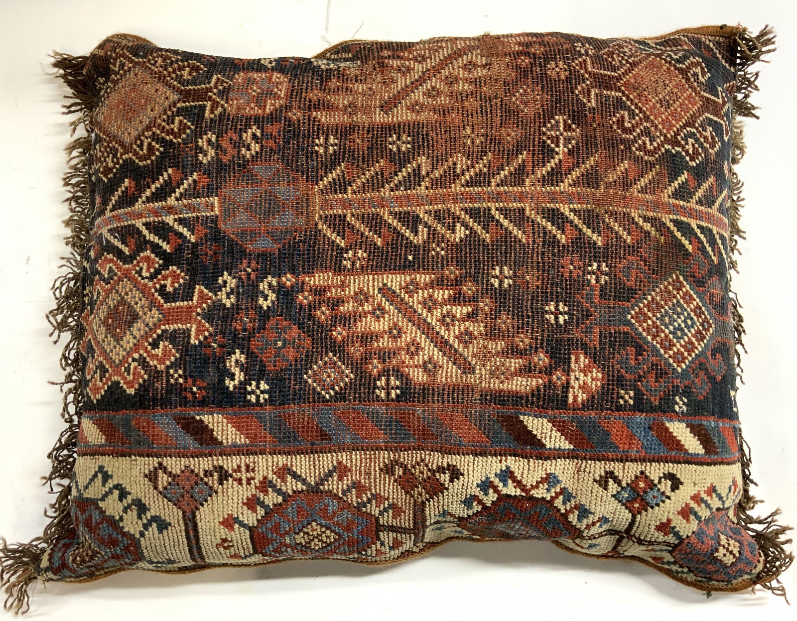 Vntg Handmade Turkish Bokhara Wool Rug Pillow (1 of 8)
