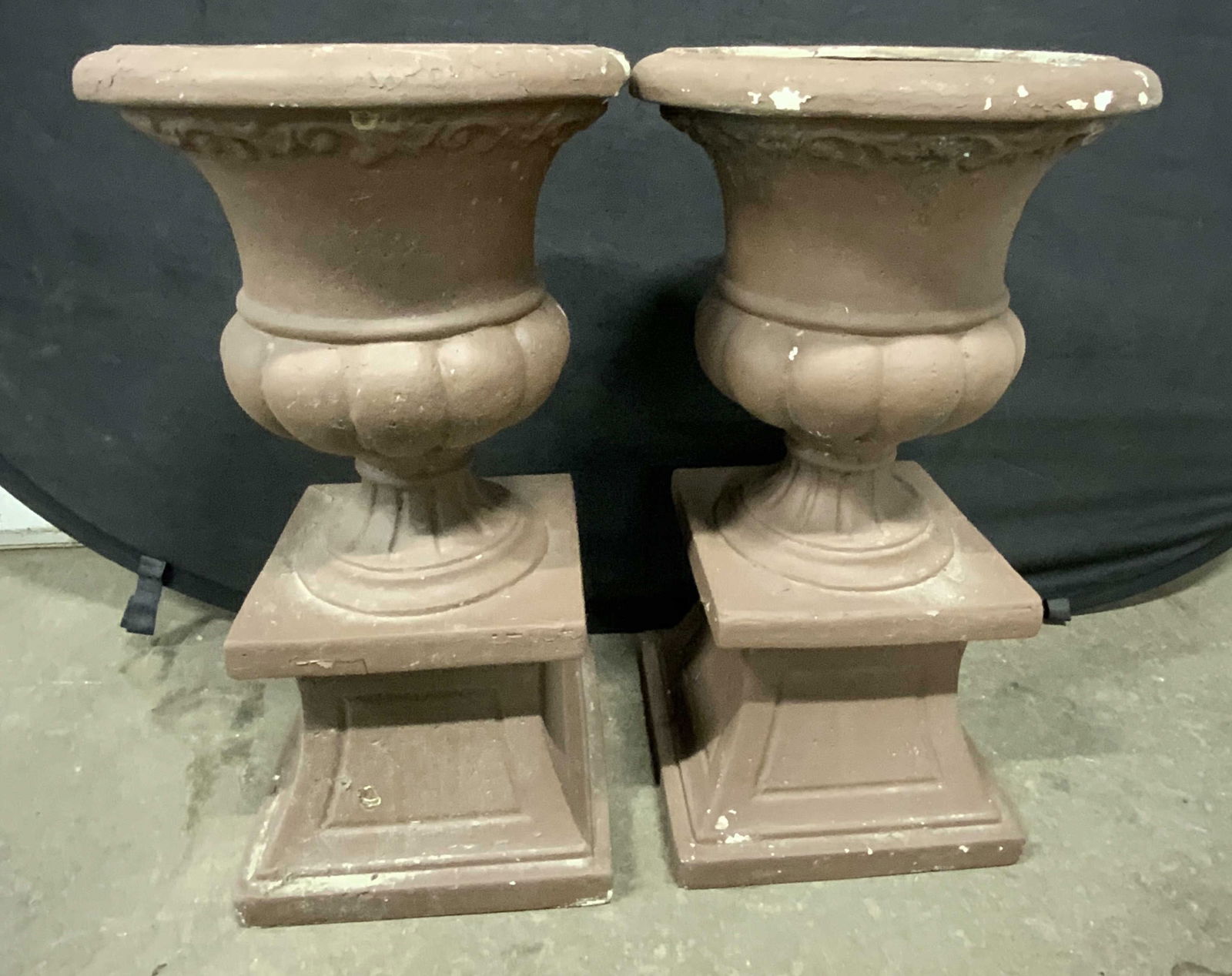 Pair XL Outdoor Composite Urn Planters, 29 inch ht (1 of 11)