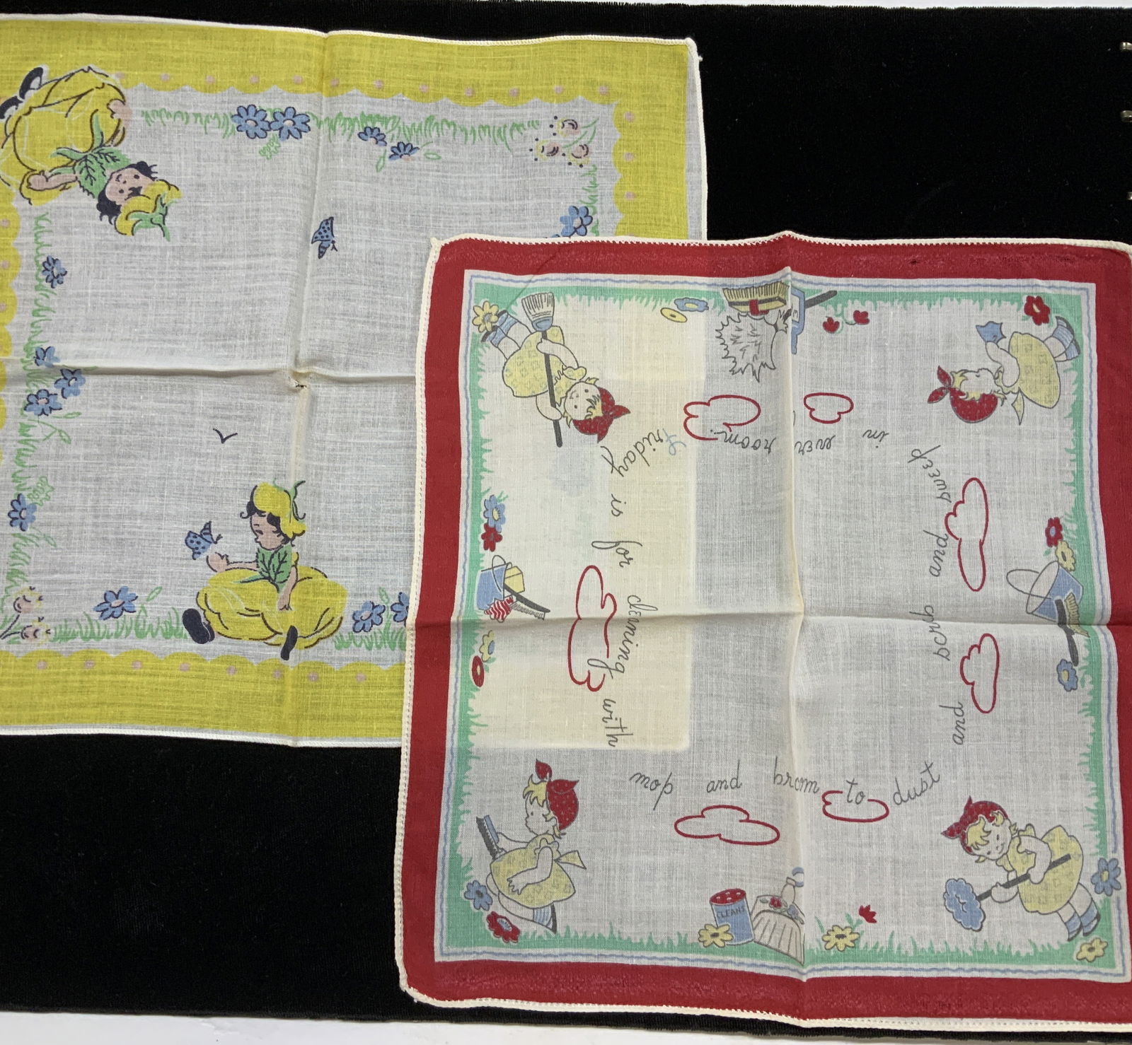 2 Vintage Cotton Novelty Hankies (1 of 7)