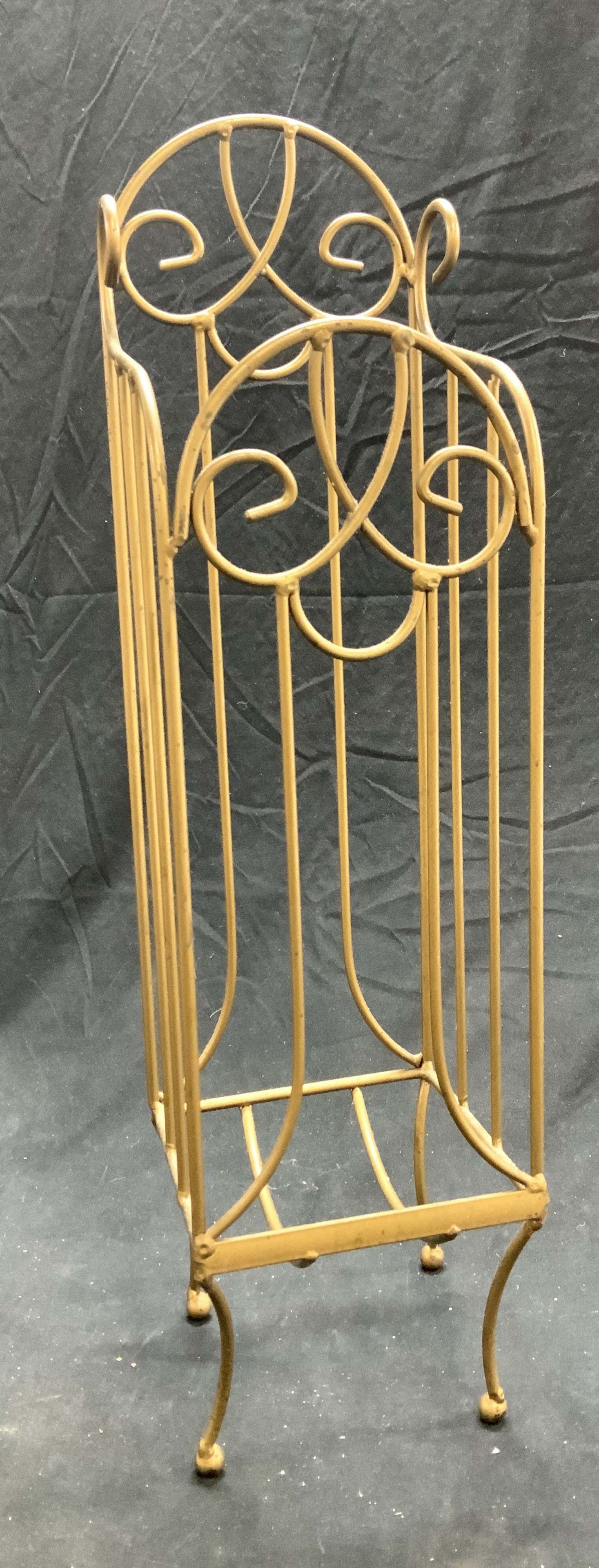 Gold Tone Standing Metal Toilet Paper Rack (1 of 6)