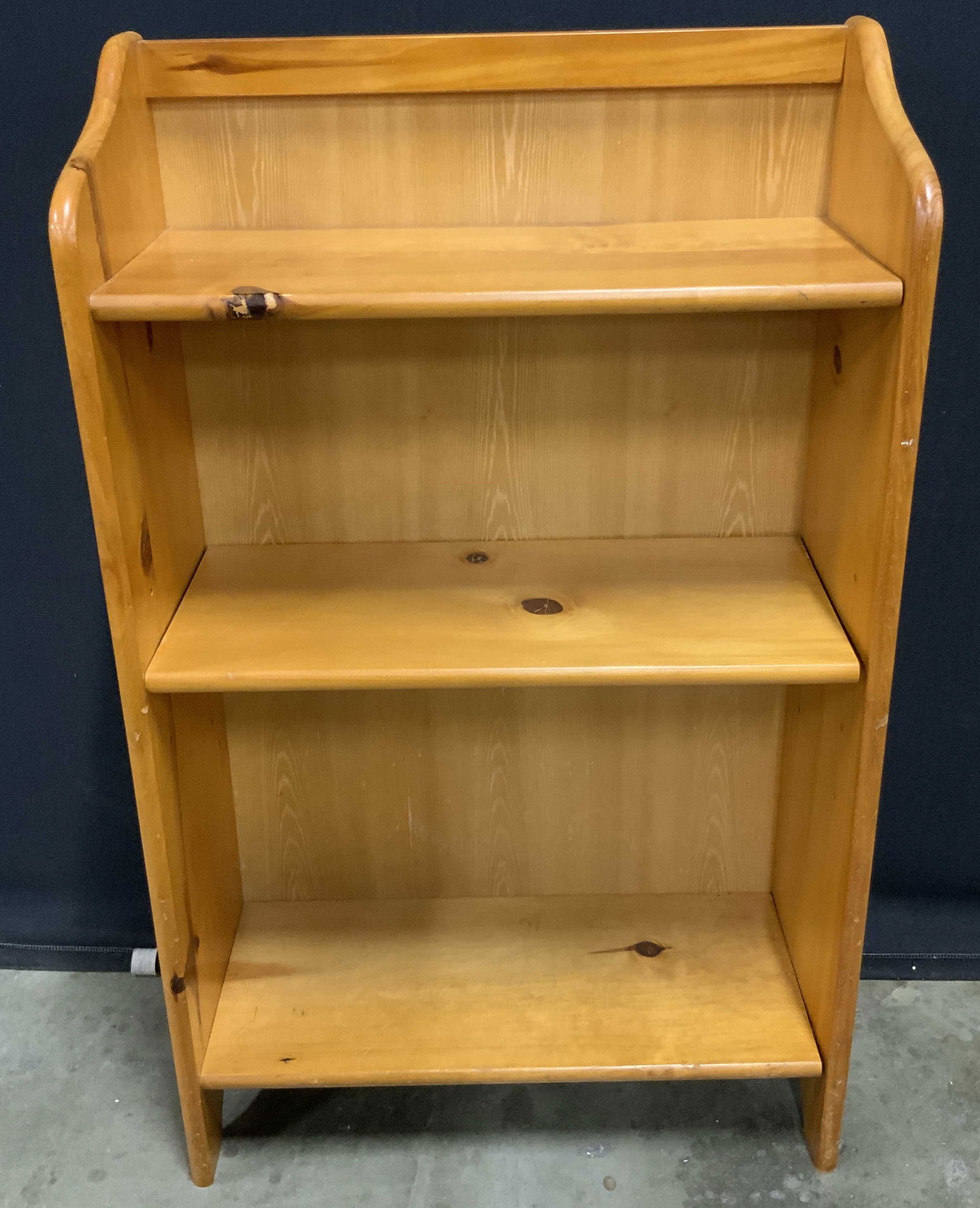 Knotty Pine Wooden Tiered Standing Bookshelf (1 of 10)
