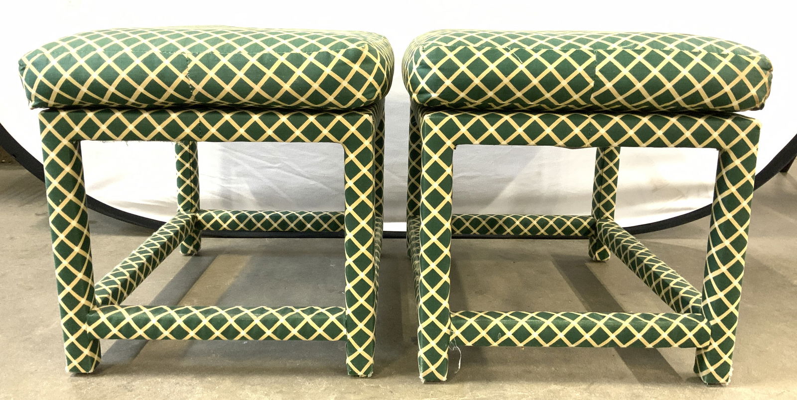 MCM THAYER COGGIN Style Pr Upholstered Ottomans (1 of 7)