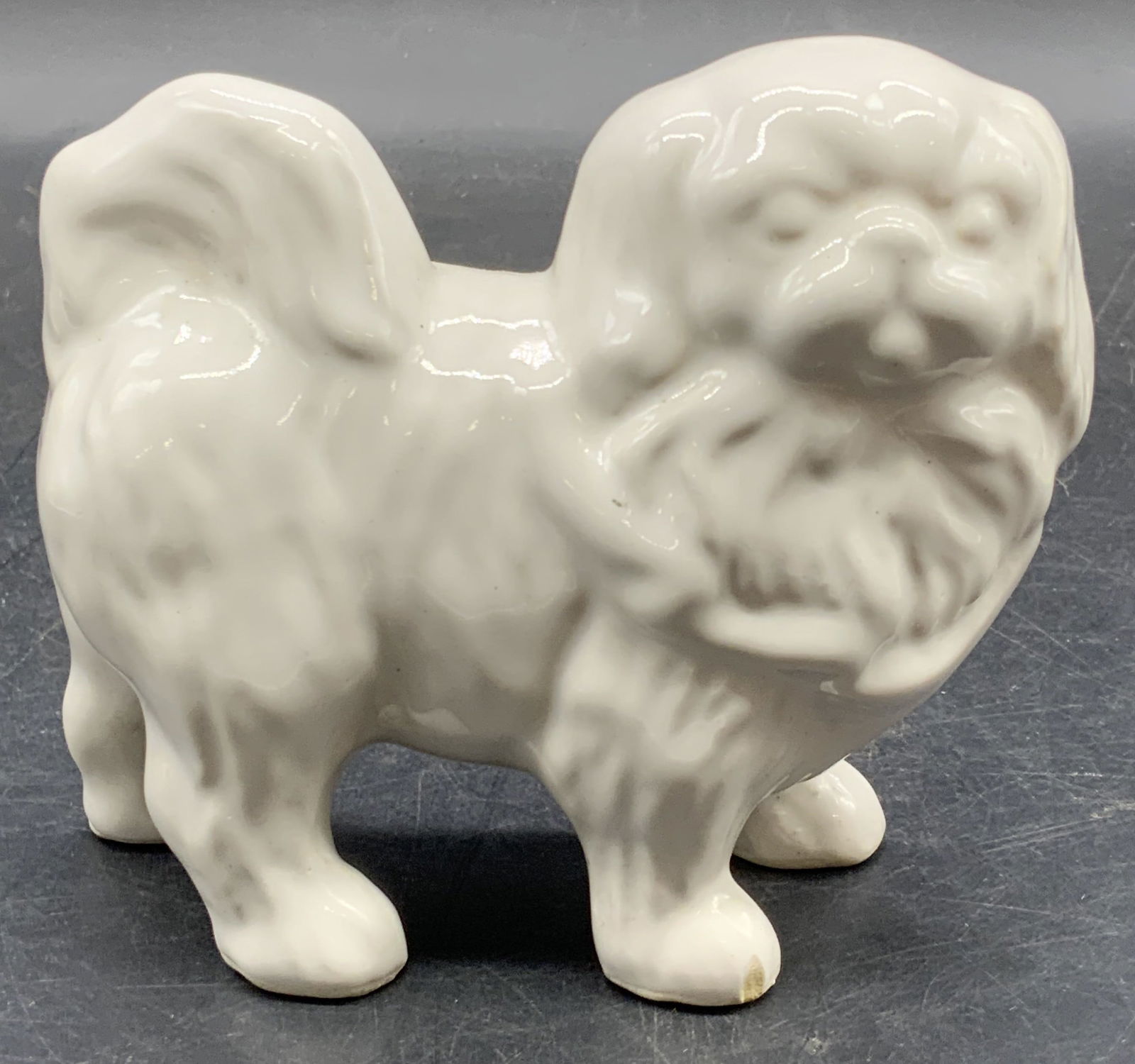 Vintage White Glazed Ceramic Dog Figural (1 of 7)