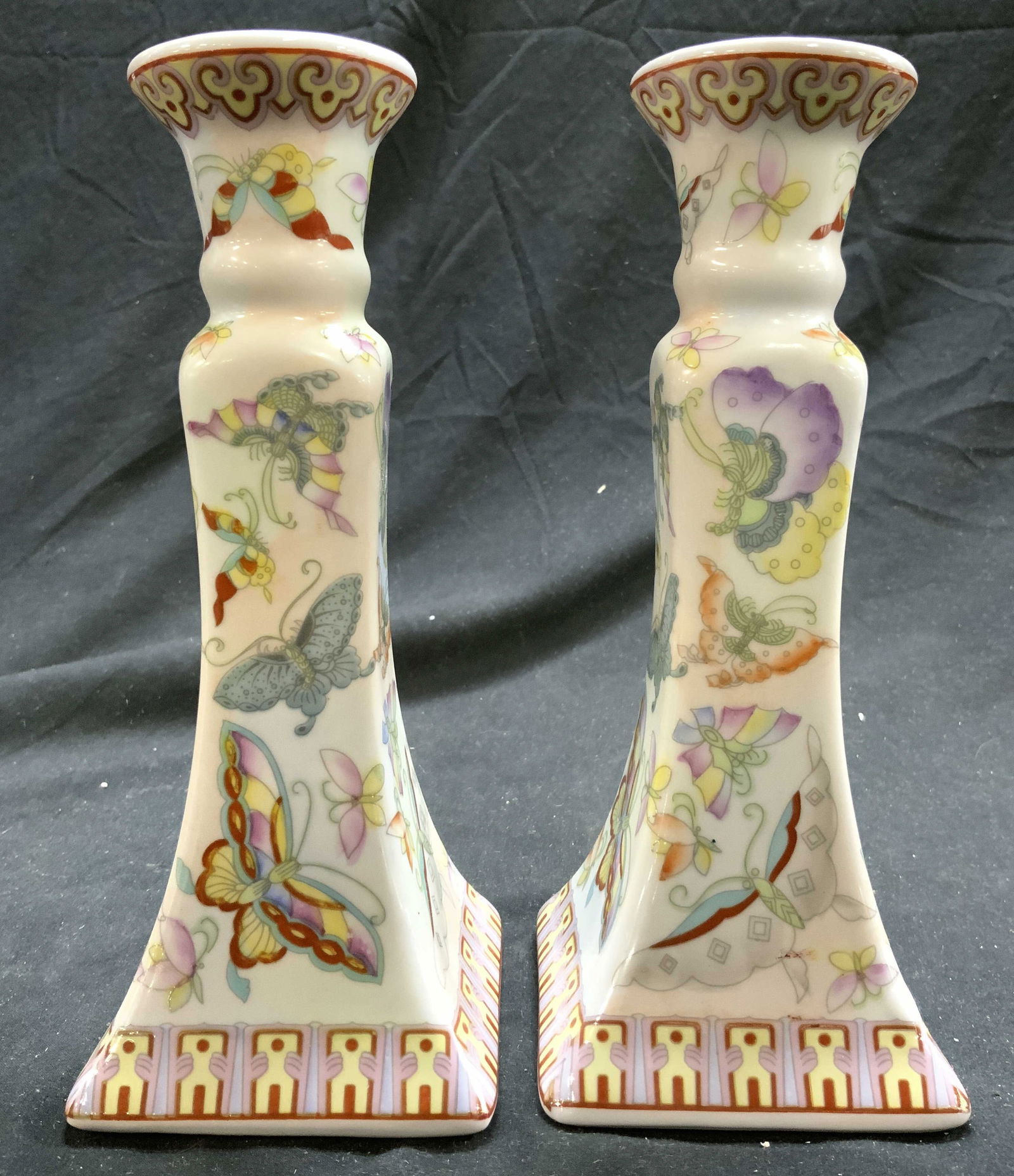 Signed Pr Asian Porcelain Candlesticks (1 of 7)