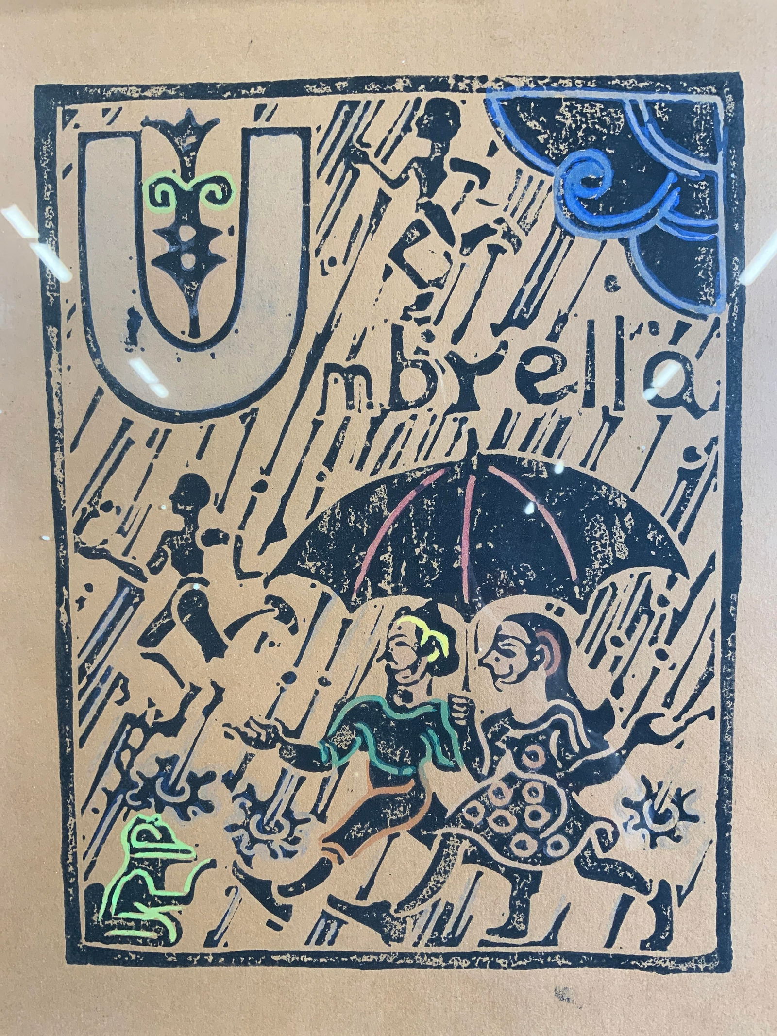 Walter Anderson Framed Alphabet  U  Block Print (1 of 10)