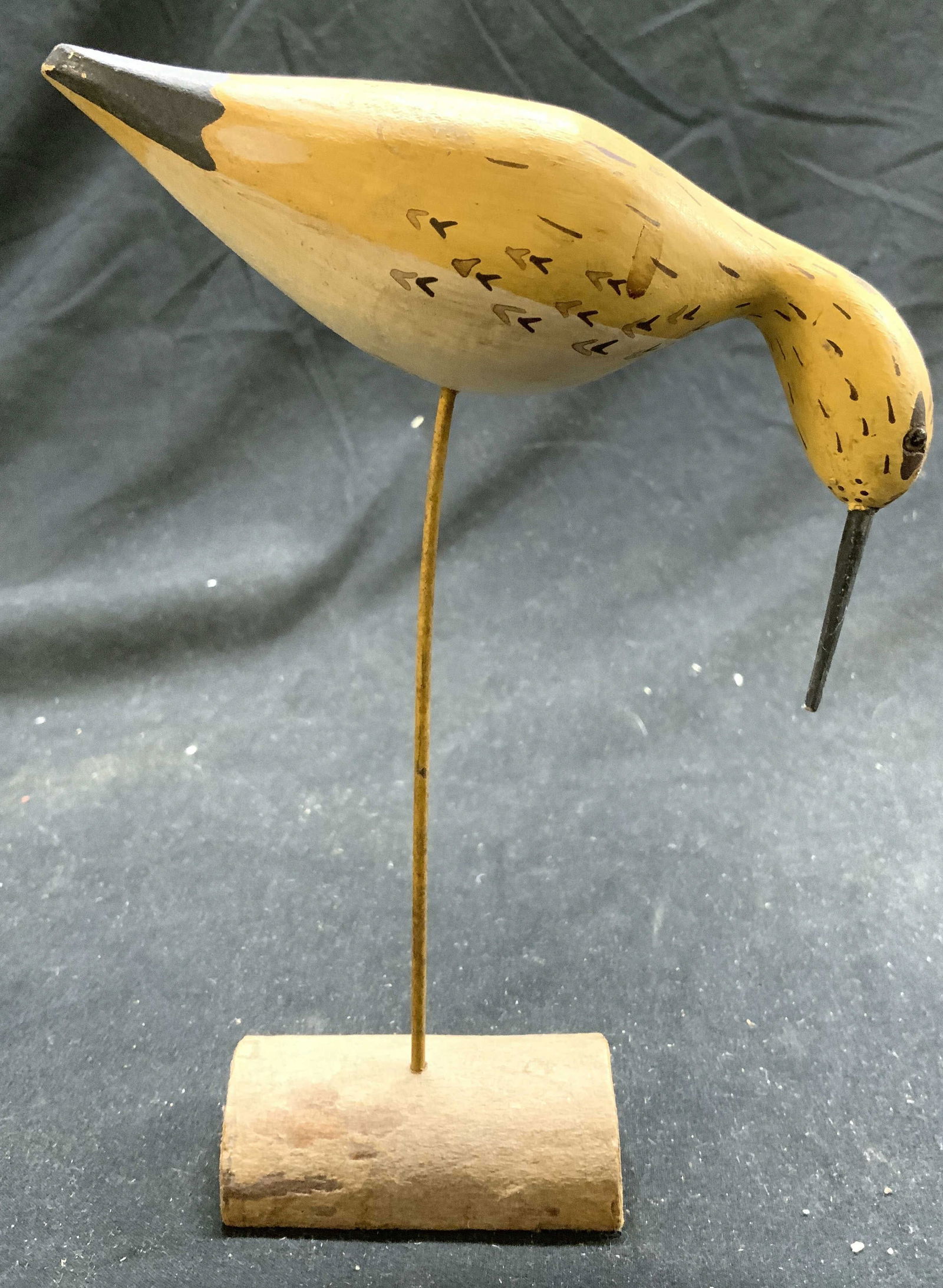 Carved Wooden Shorebird Figure On Base (1 of 7)