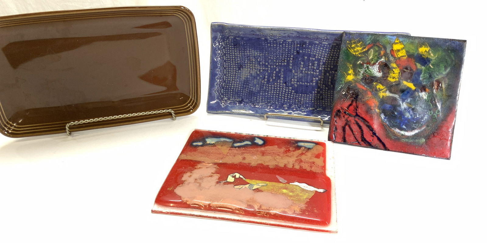 4 Art Glass, Metal, Porcelain & Ceramic Platters + (1 of 7)