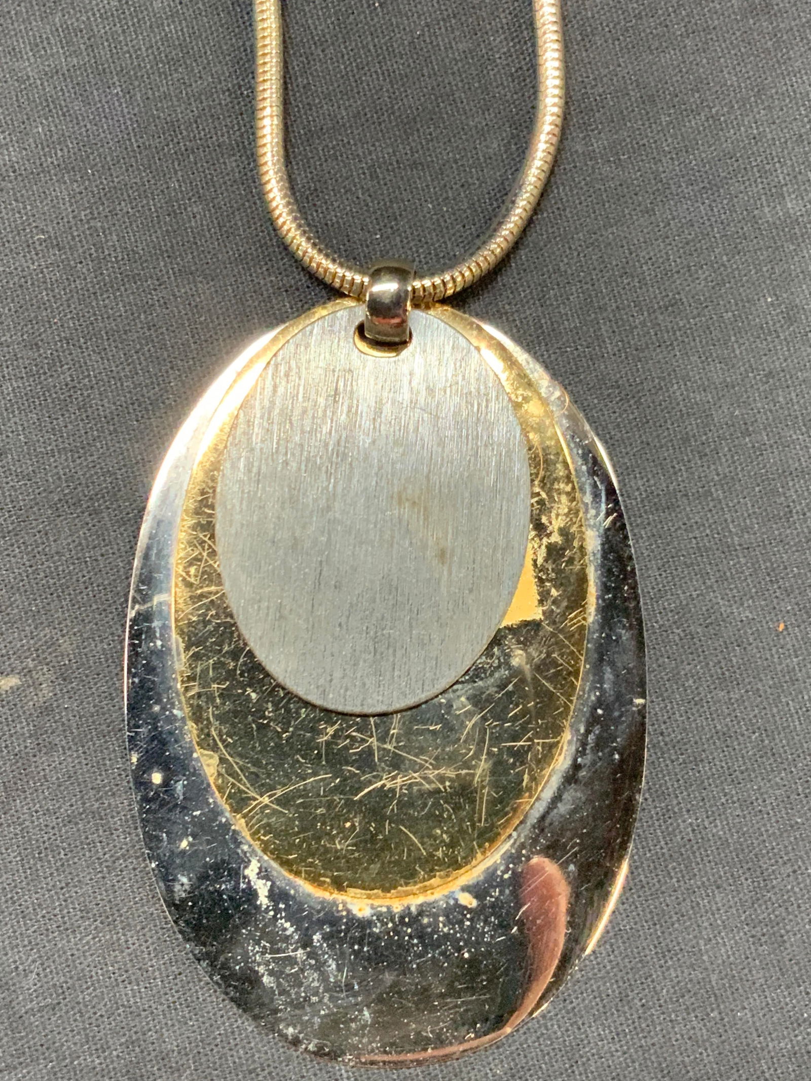 Brass & Metal Statement Pendant Necklace (1 of 6)