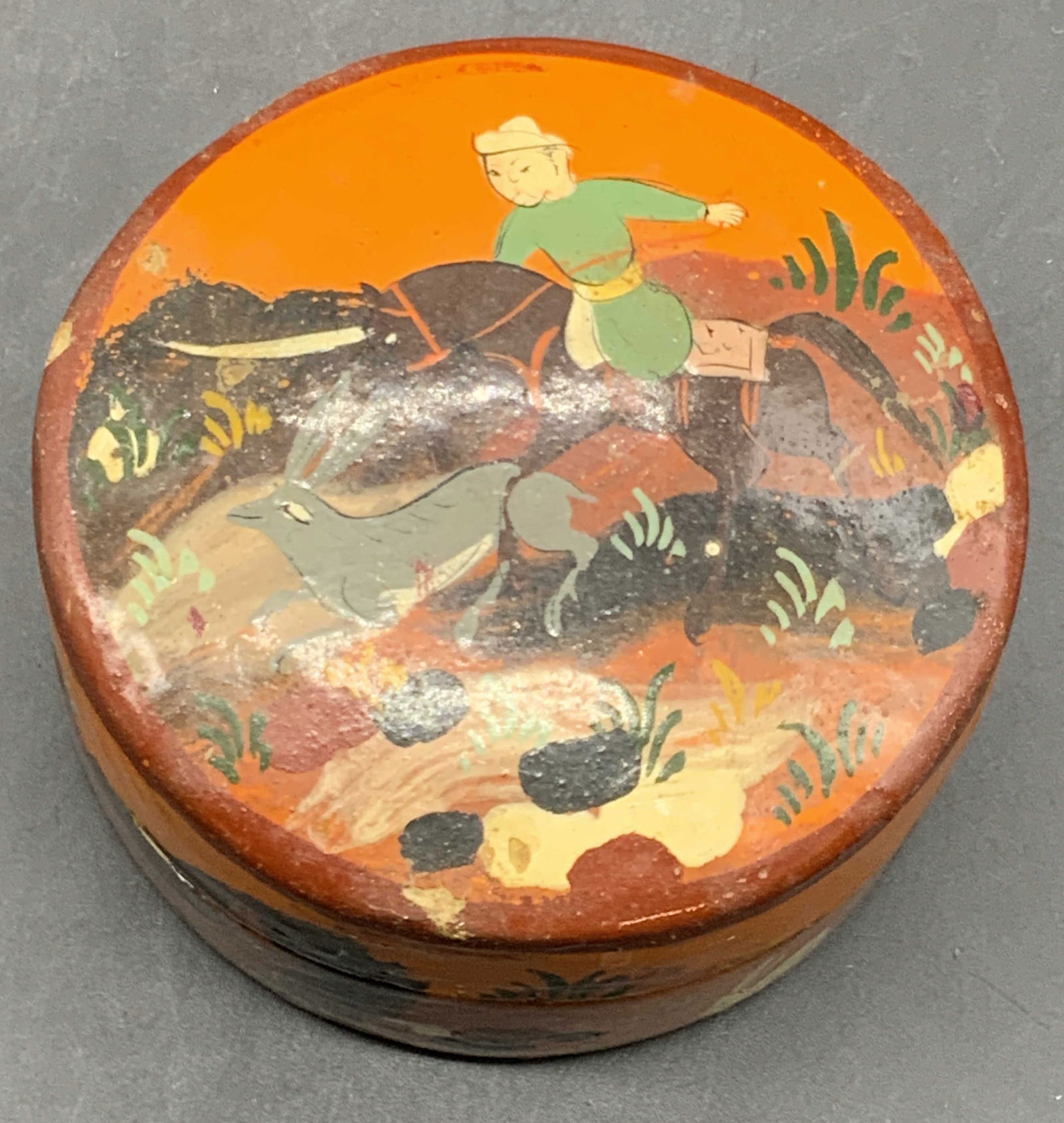 Vintage Hand Painted Lacquered Wooden Trinket Box (1 of 8)
