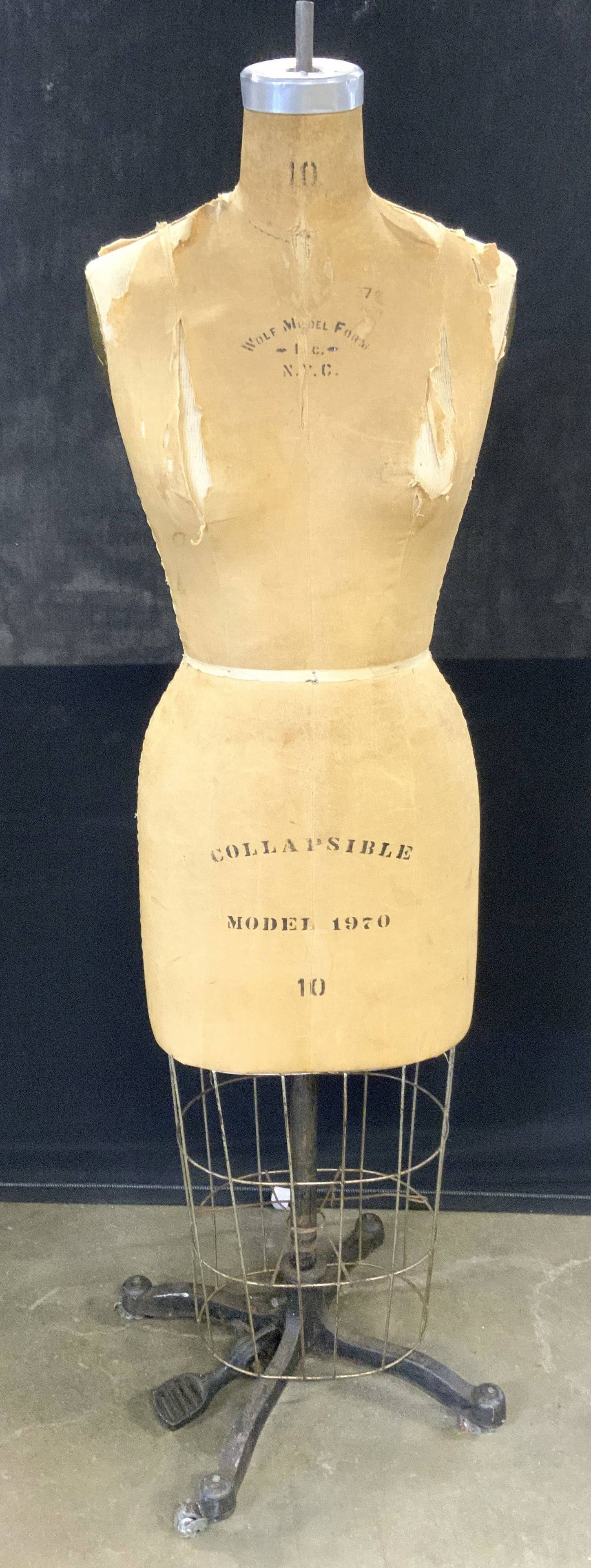 Wolf Model Form Vntg Canvas Lined Mannequin Auction