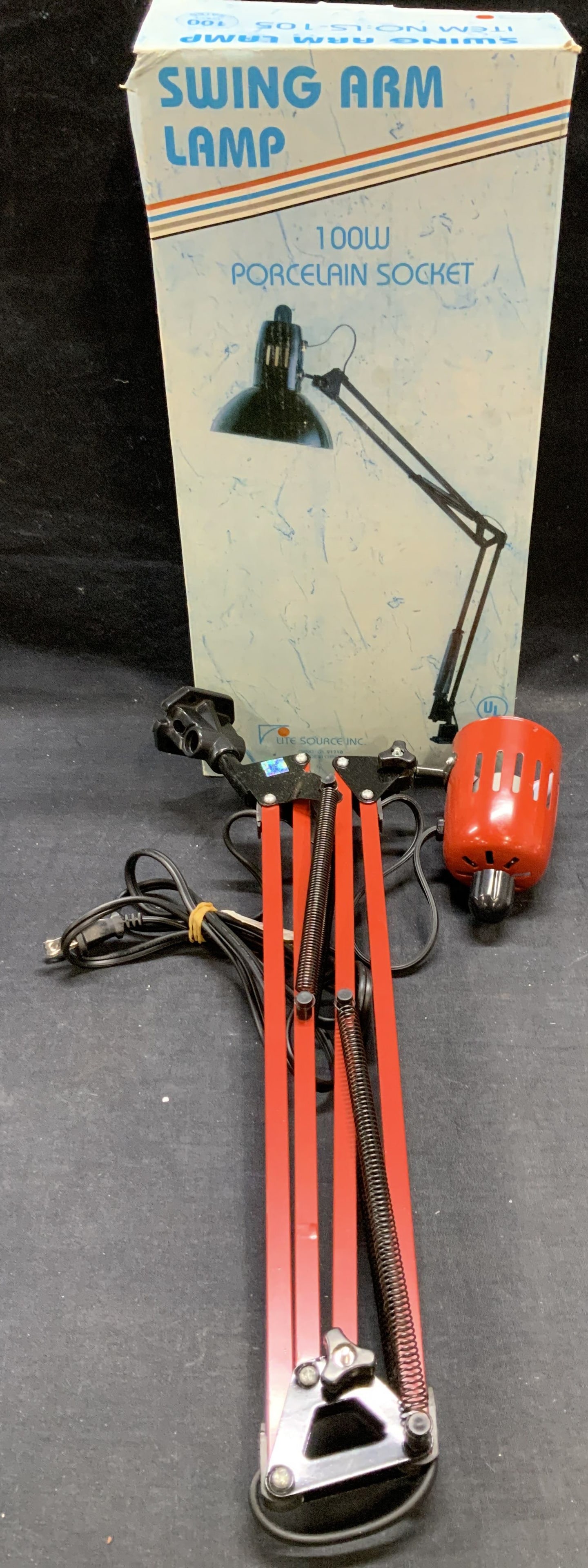 Red Swing Arm Table Lamp with Box (1 of 6)