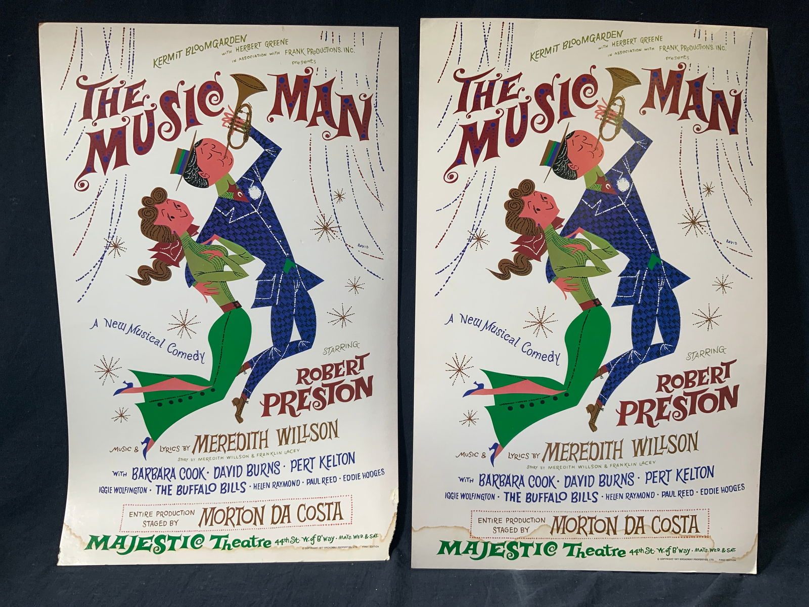 2 Vintage Broadway Window Cards The Music Man 1977 (1 of 12)