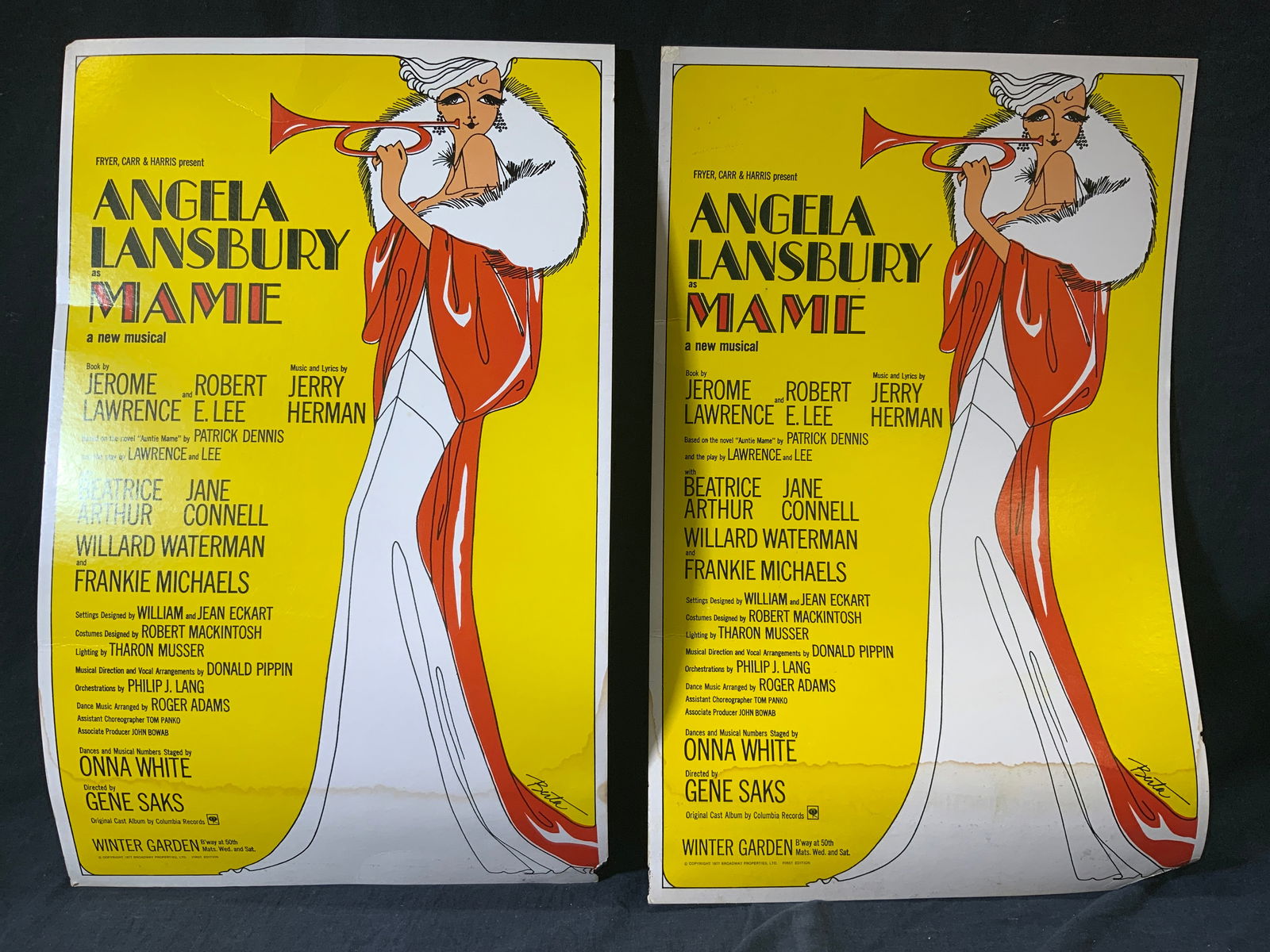 2 Vintage Broadway Musical Mame Window Card 1977 (1 of 13)