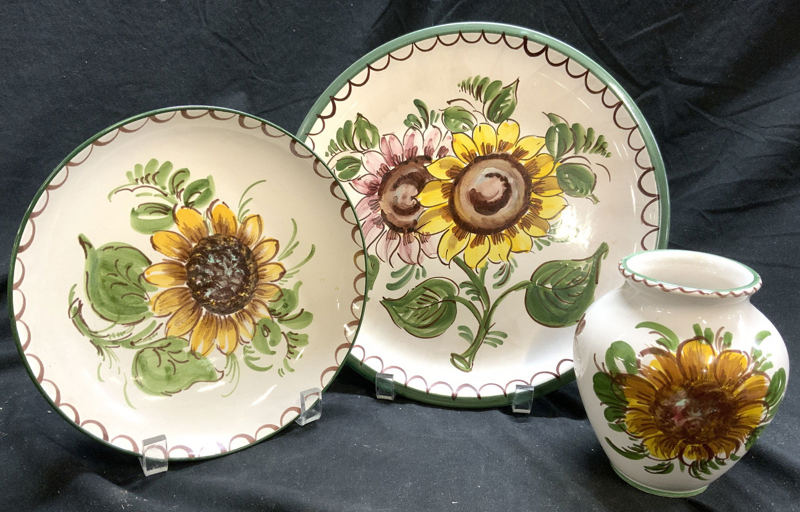 ULMER KERAMIK Set 3 Ceramic Plate, Bowl & Vase (1 of 8)